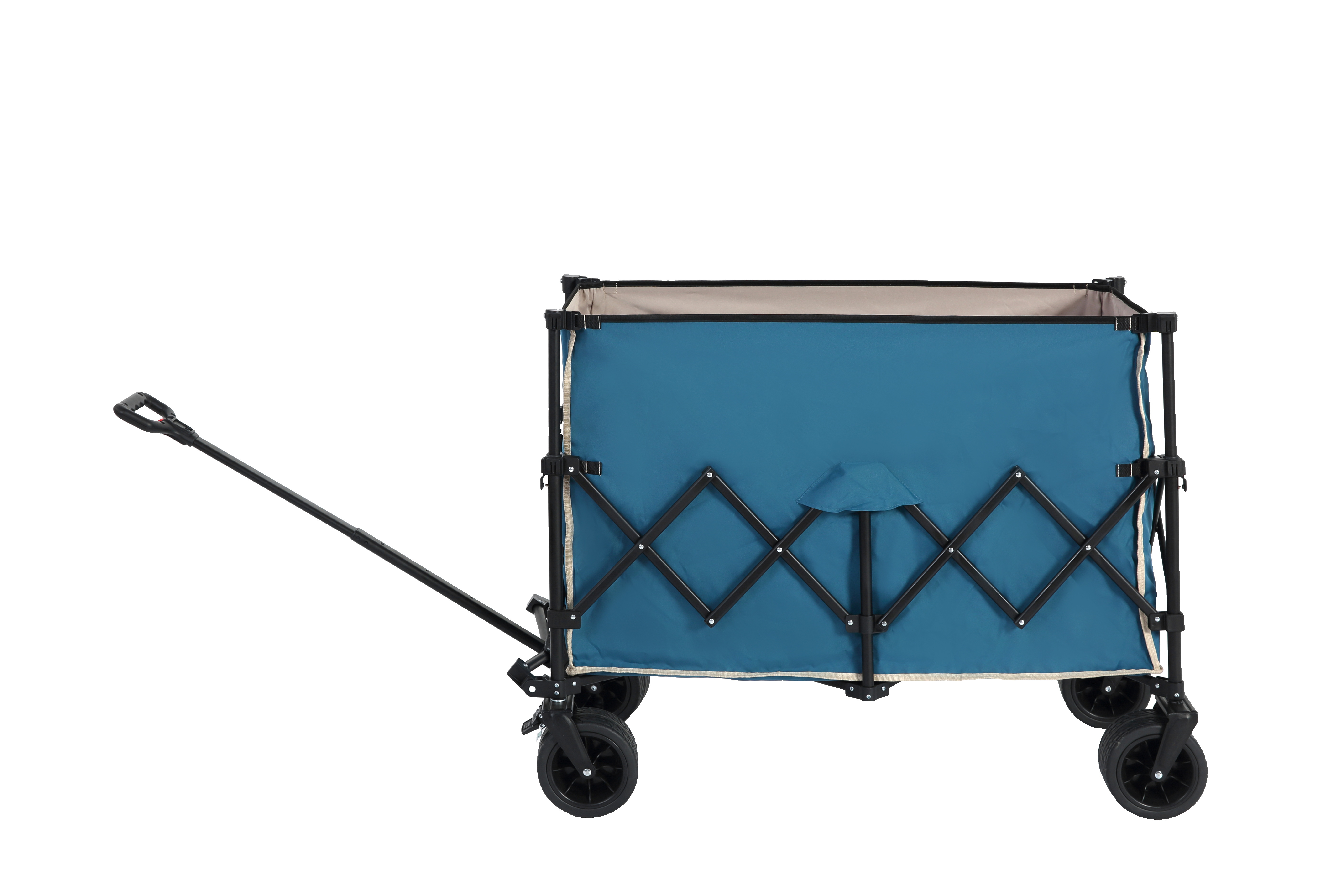 Beach Wagon, Collapsible 220lbs, Heavy Duty, All-Terrain Wheels, Blue
