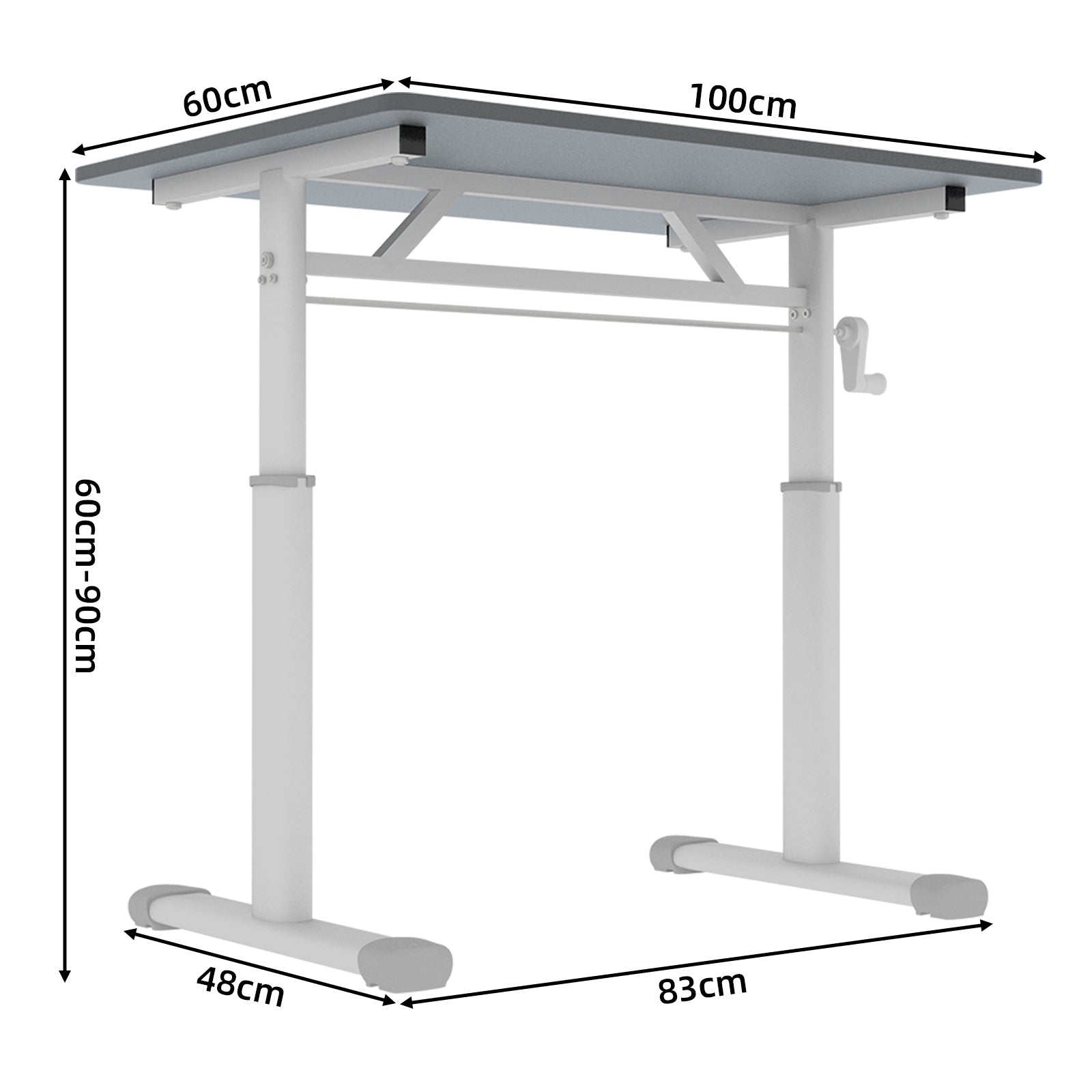 Adjustable Study Desk - Height-Adjustable, Multi-Purpose Home/Office, Compact