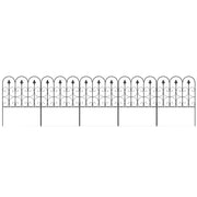 Decorative Garden Fencing, 5PC 83cm x 3m Picket Fence Panels, Black Metal Wire