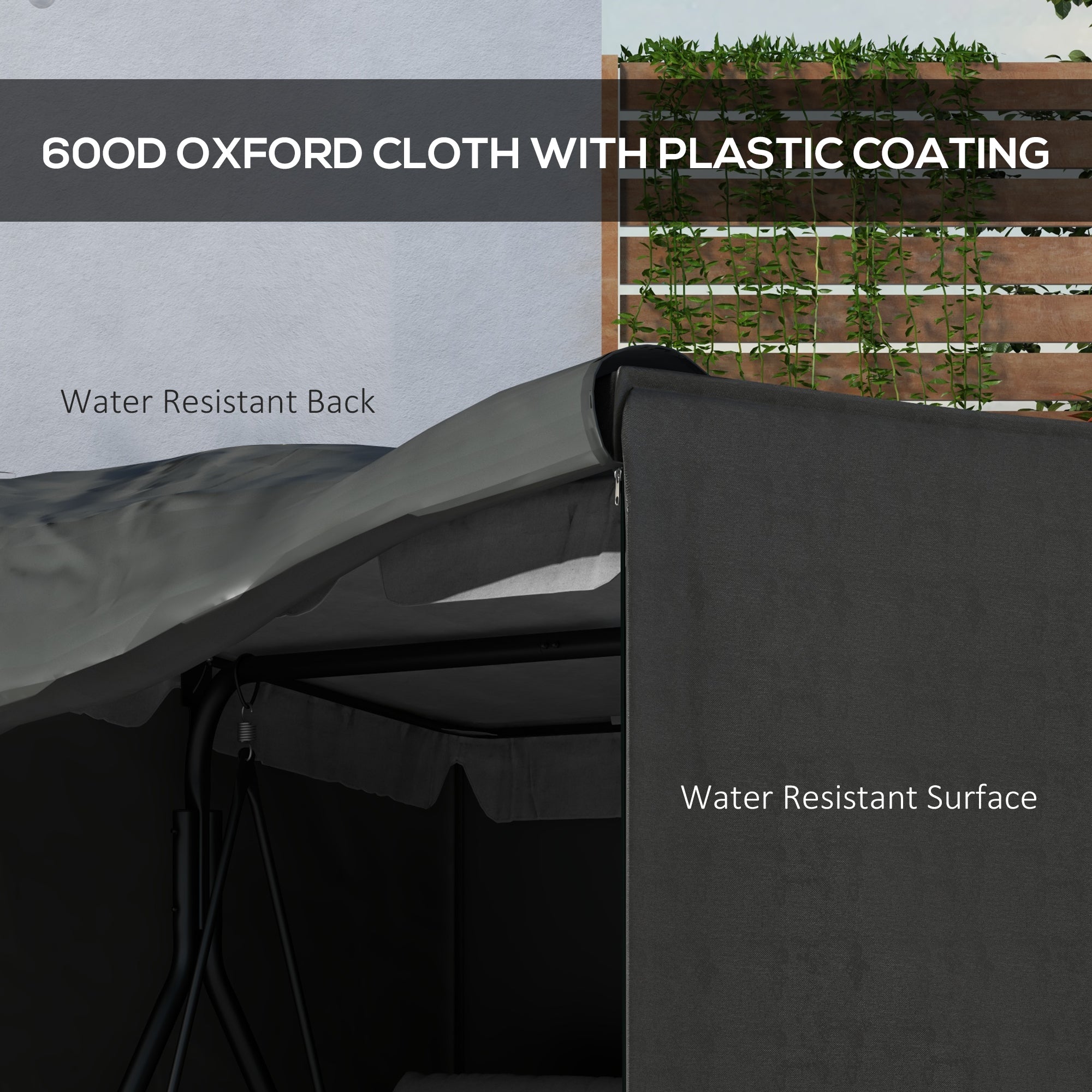 Three-Seater Swing Chair Protective Cover, 152 x 177cm, Grey