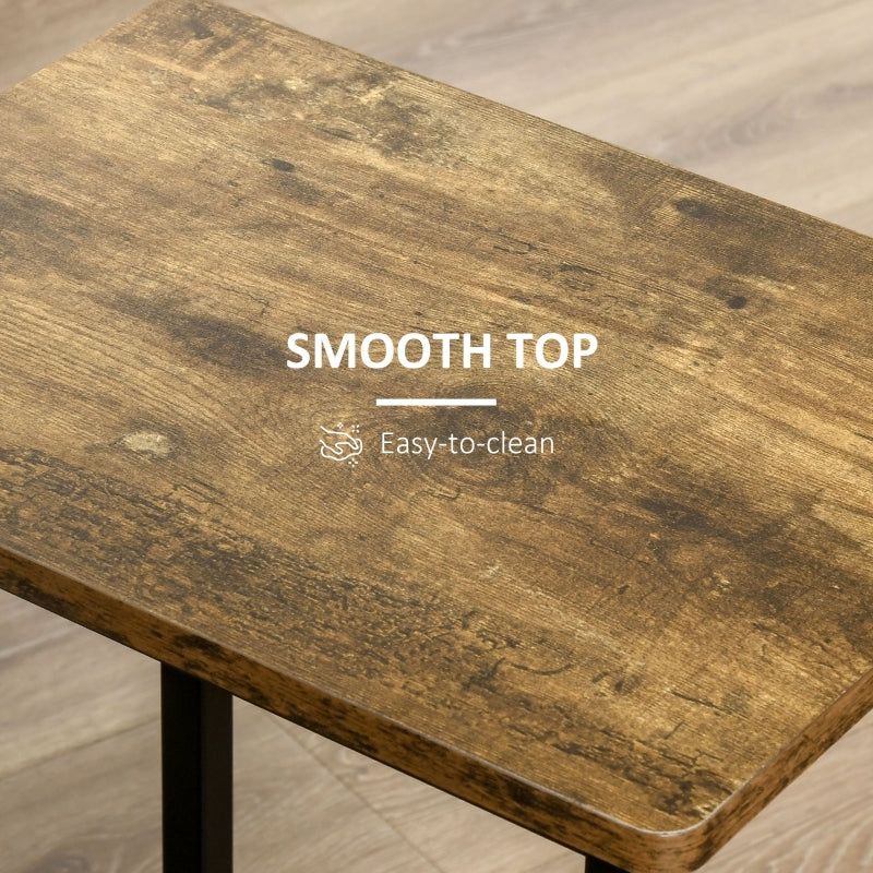 Industrial Bar Stools, Set of 2 Counter Height with Footrest, Rustic Brown