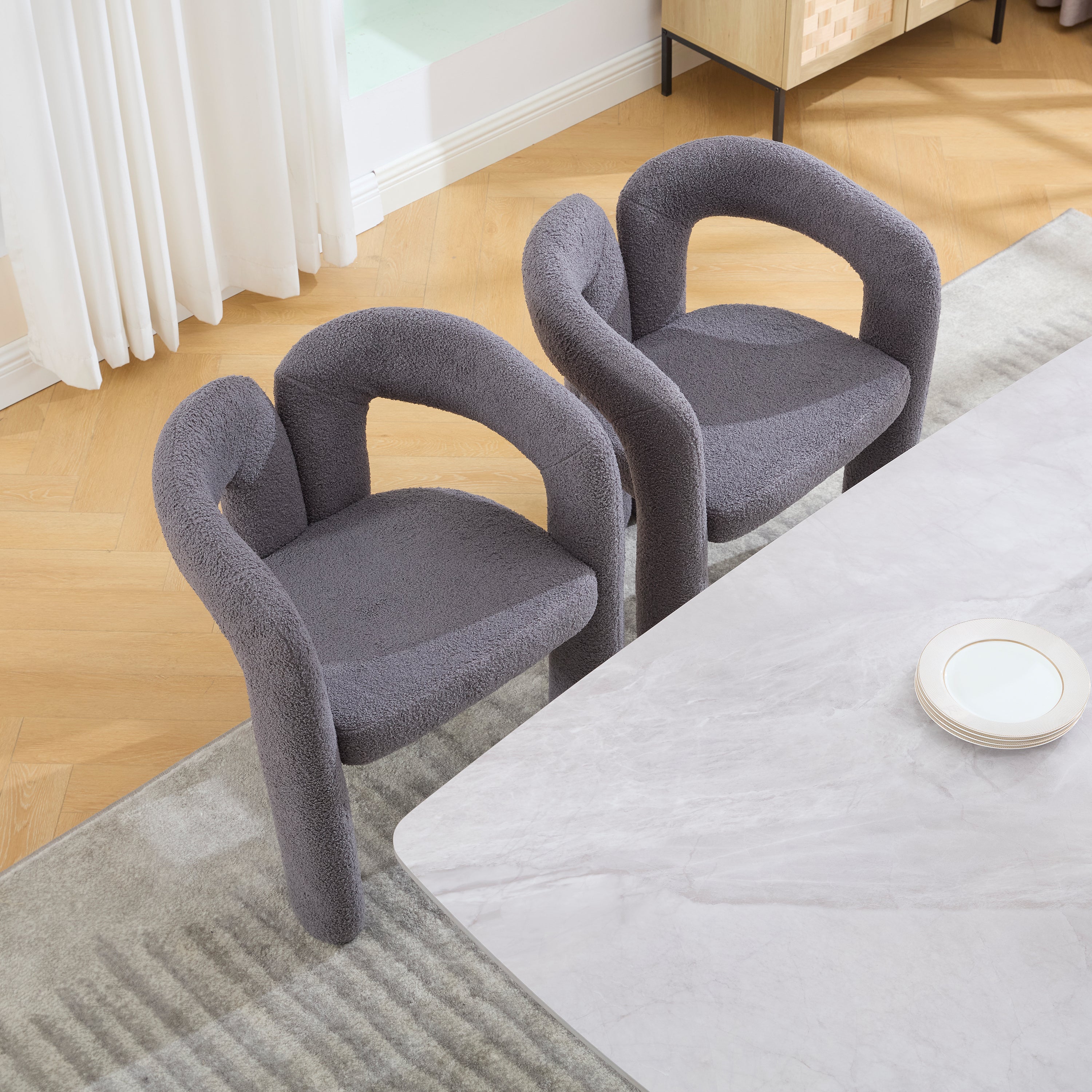 Ergonomic Armchair, Teddy Pile, Unique Design, Back Support, Convertible