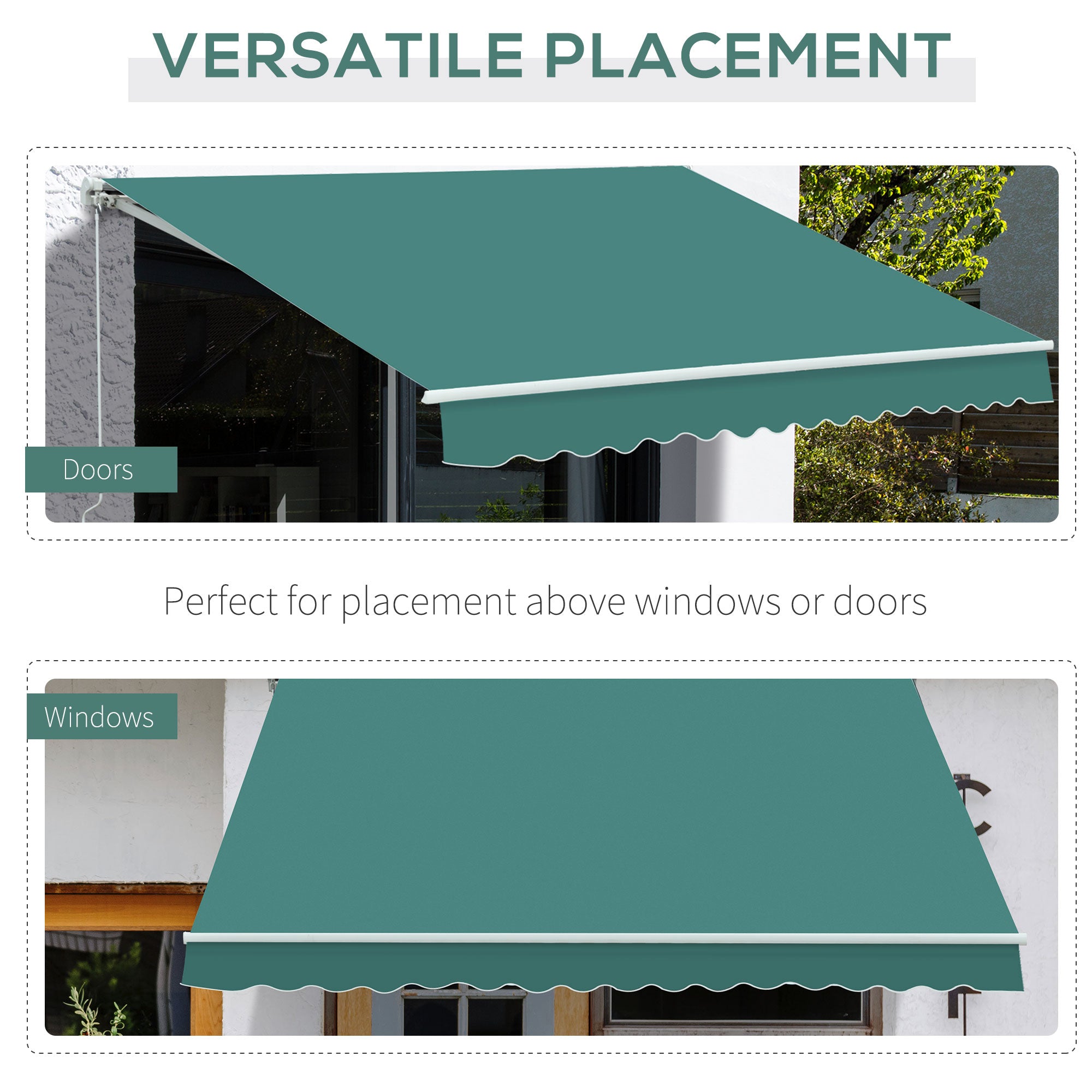 Manual Retractable Awning 3.5x2.5 m Green