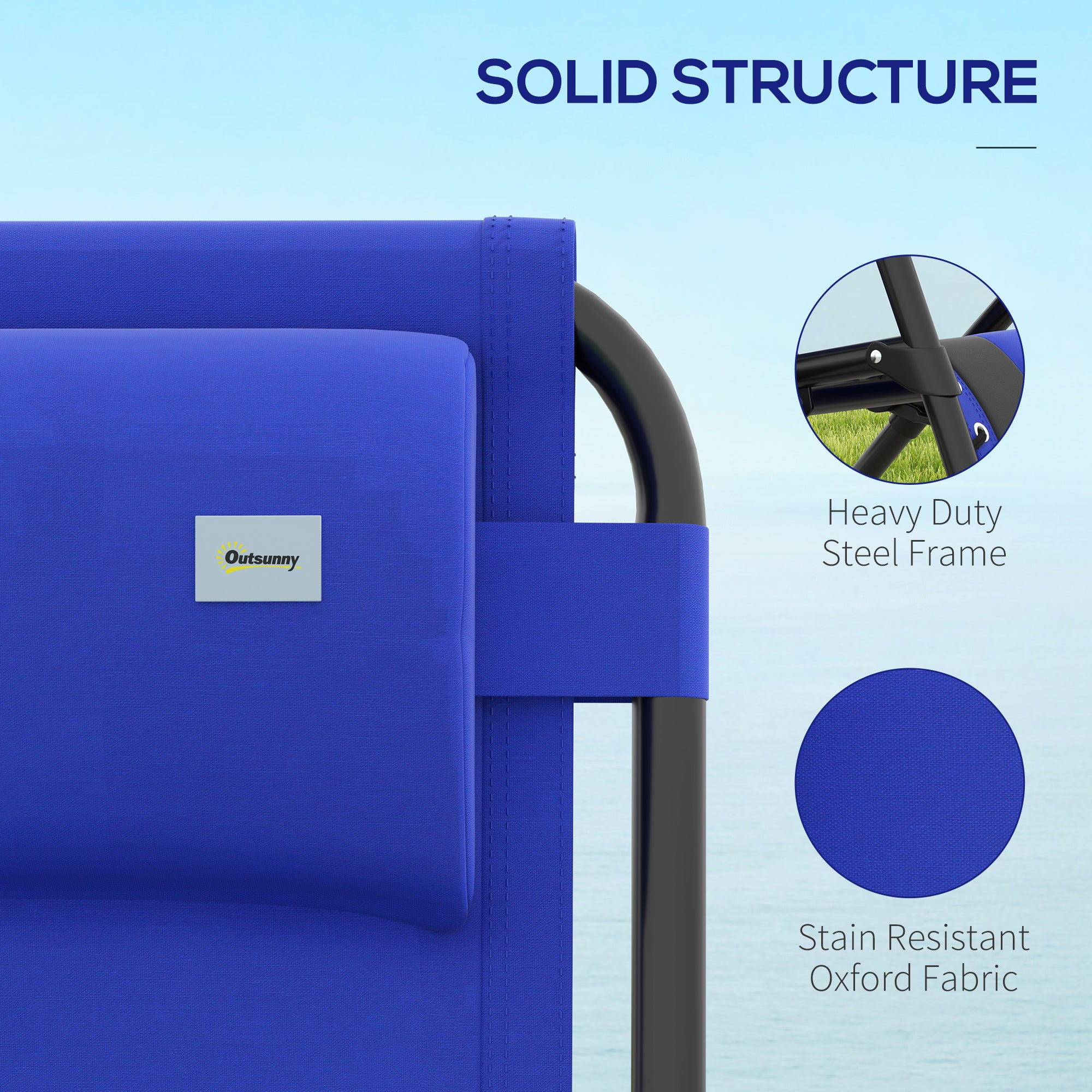 Zero Gravity Lounger Chair Set of 2, Folding Reclining with Cup Holder, Blue