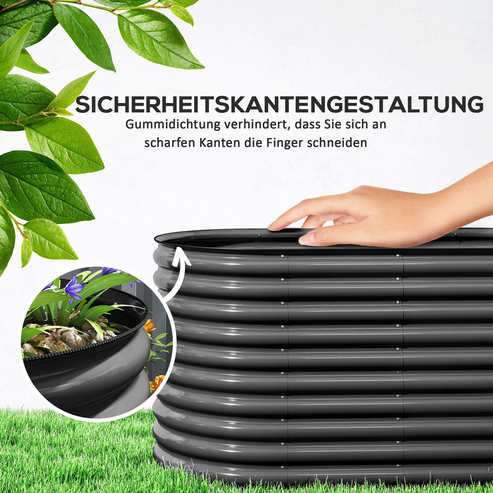 Raised Garden Bed, Stackable Planter Box 160x80x80cm for Vegetables & Flowers, Steel