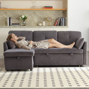 Sofa Bed, Multi-functional with Storage & Pull-Out, Chaise Lounge Interchangeable, L-Shaped Modular