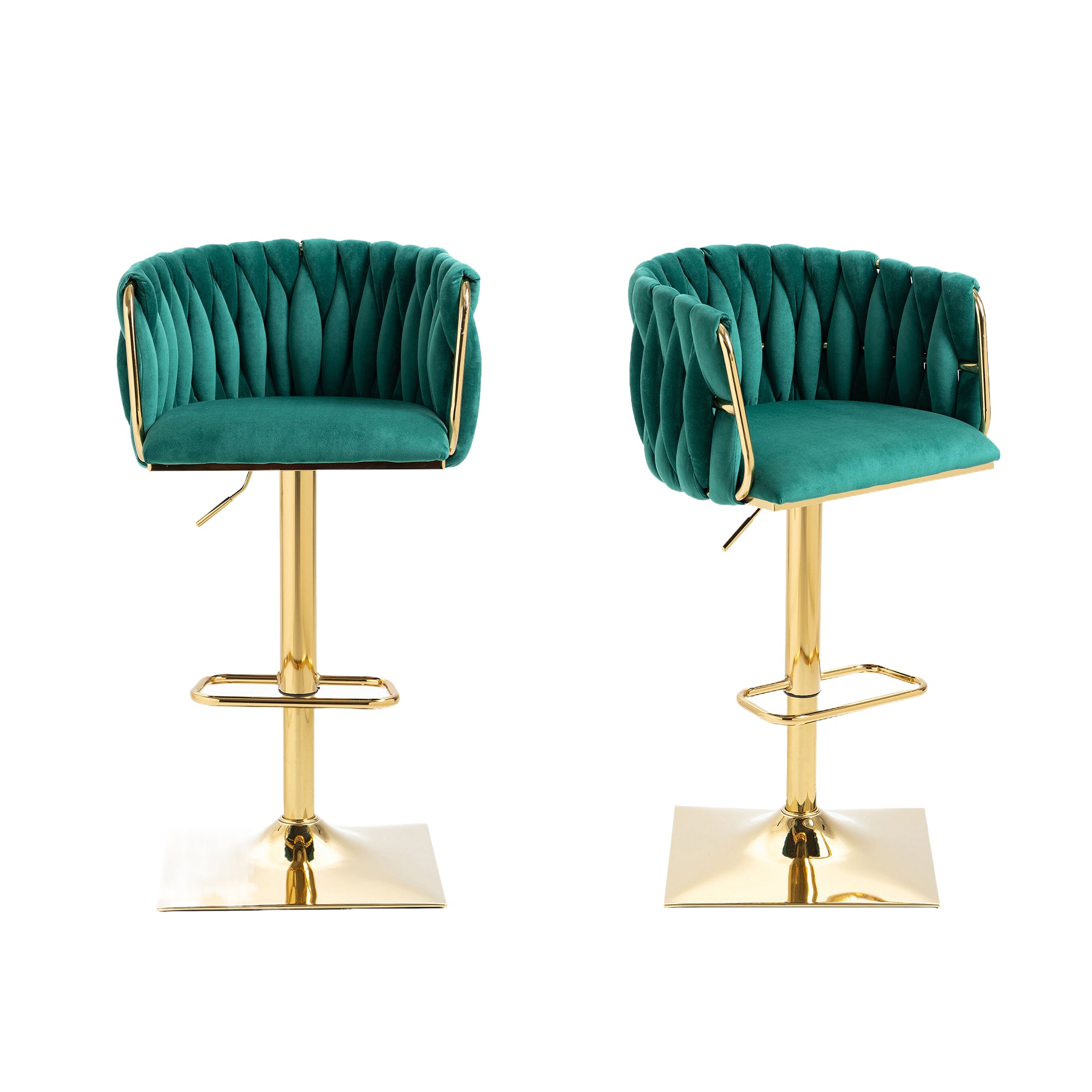 Vintage Bar Stool with Backrest & Footrest, Counter Height Dining Chair