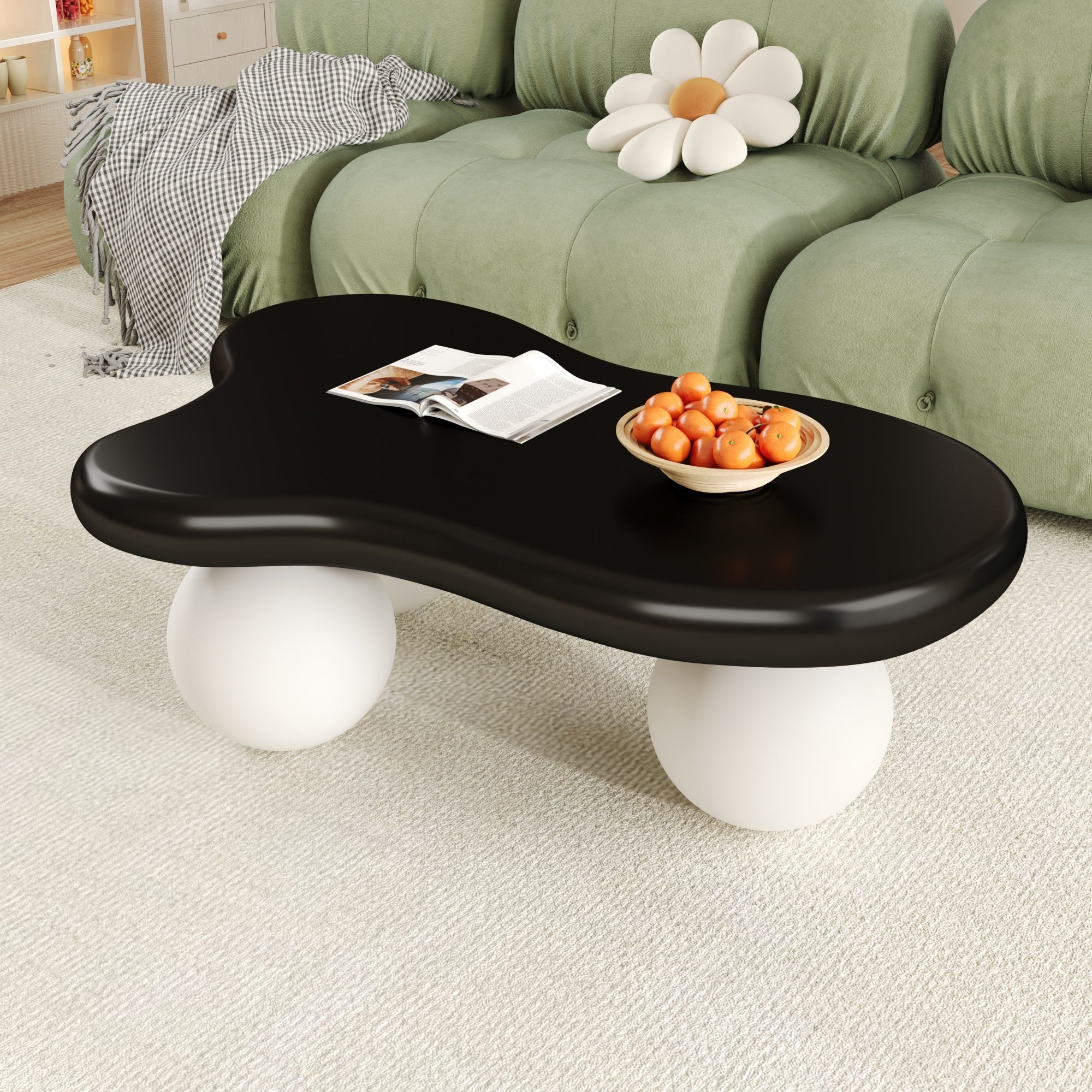 Cloud Style Coffee Table LED Lighting Cloud-Shaped Round Leg