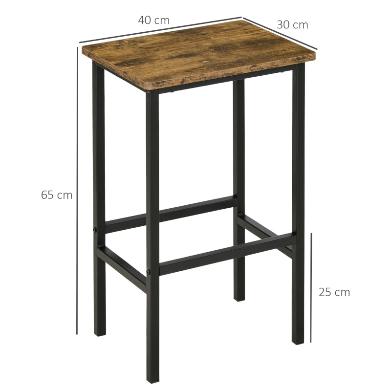 Industrial Bar Stools, Set of 2 Counter Height with Footrest, Rustic Brown