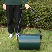 Lawn Roller Garden Roller with U-Handle, 31cm Diameter, 30cm Working Width, Metal Green