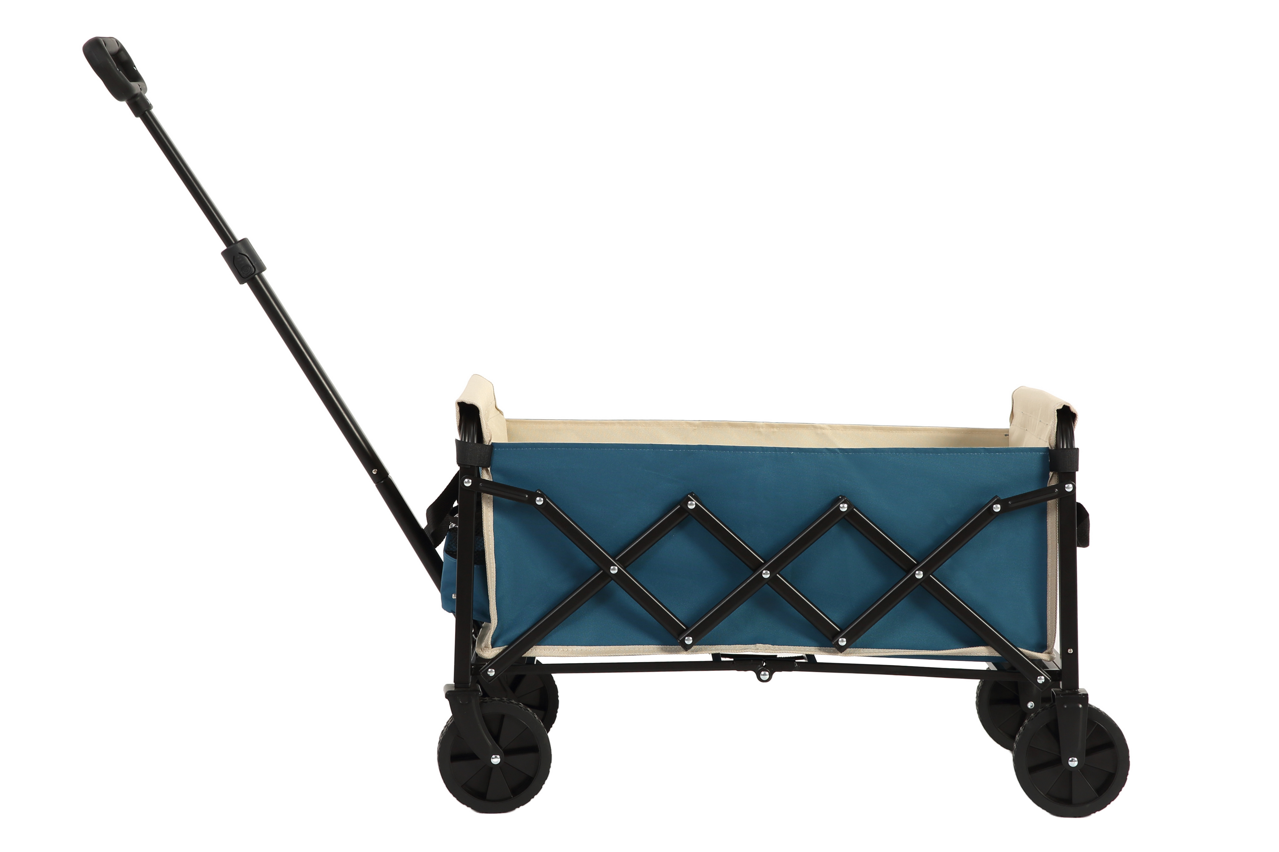 folding beach wagon outdoor utility cart blue
