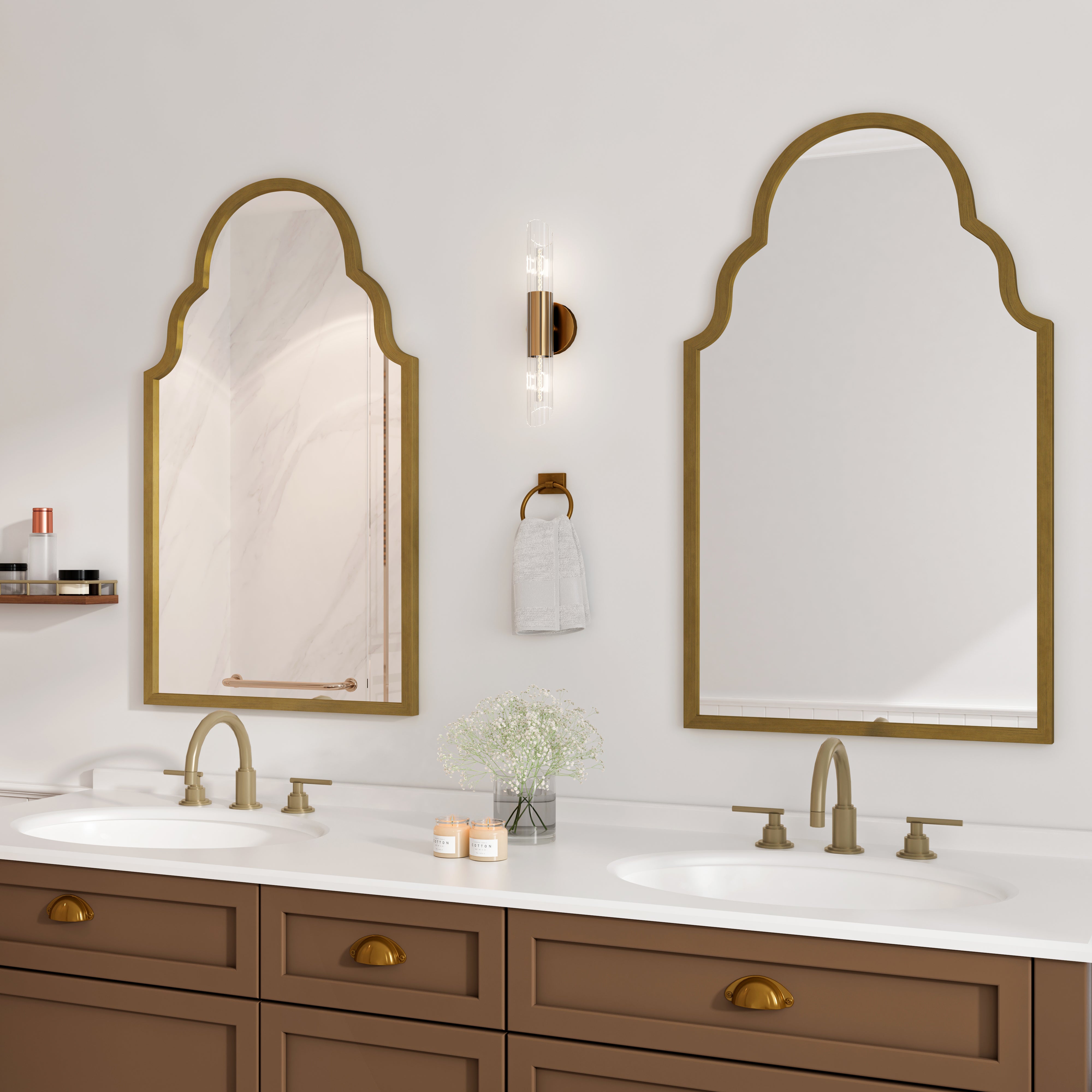 Rectangular Mirror, 61x101CM Wall Metal Frame, Bronze