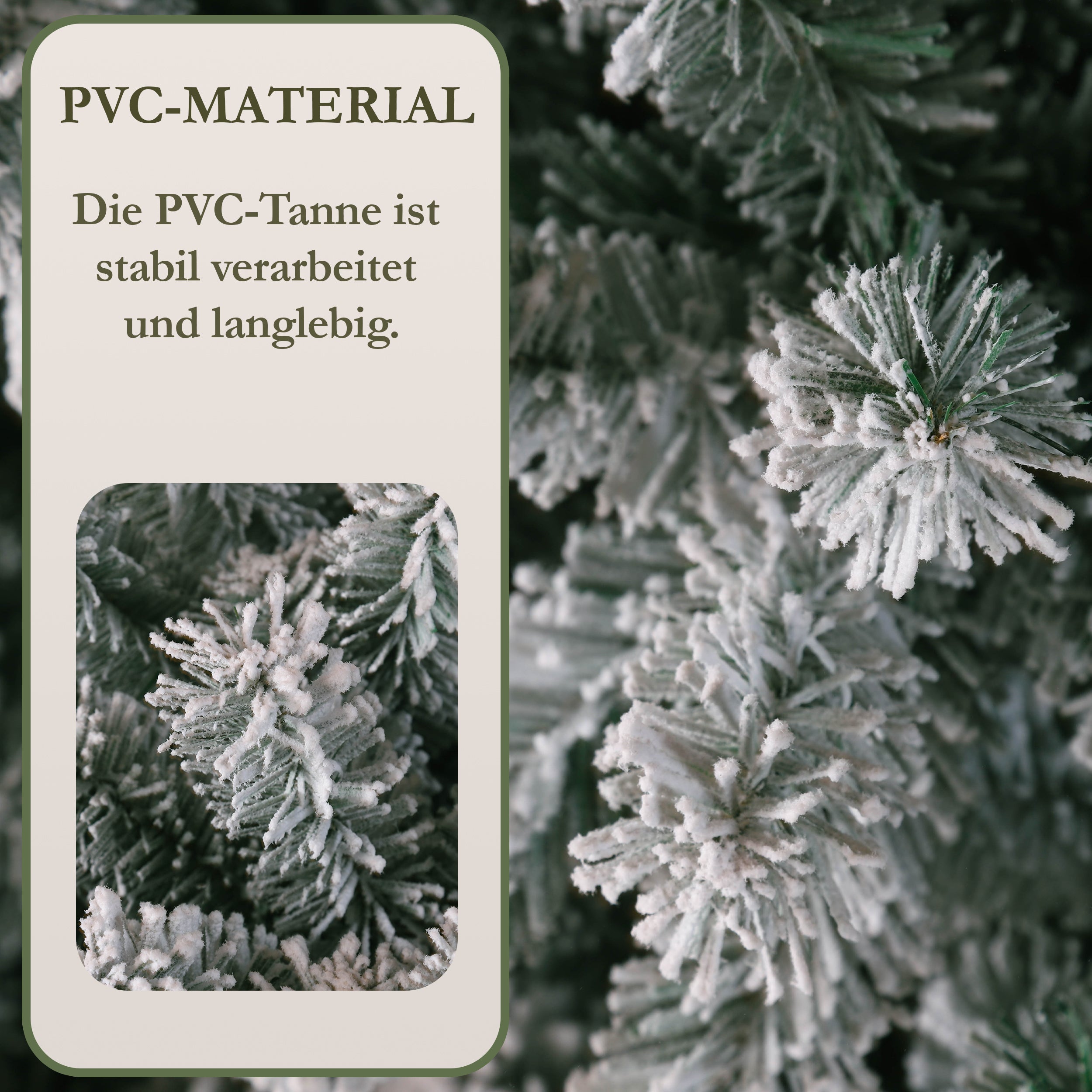 Artificial Christmas Tree 210cm Snow Fir 1298 Tips, 100% PVC