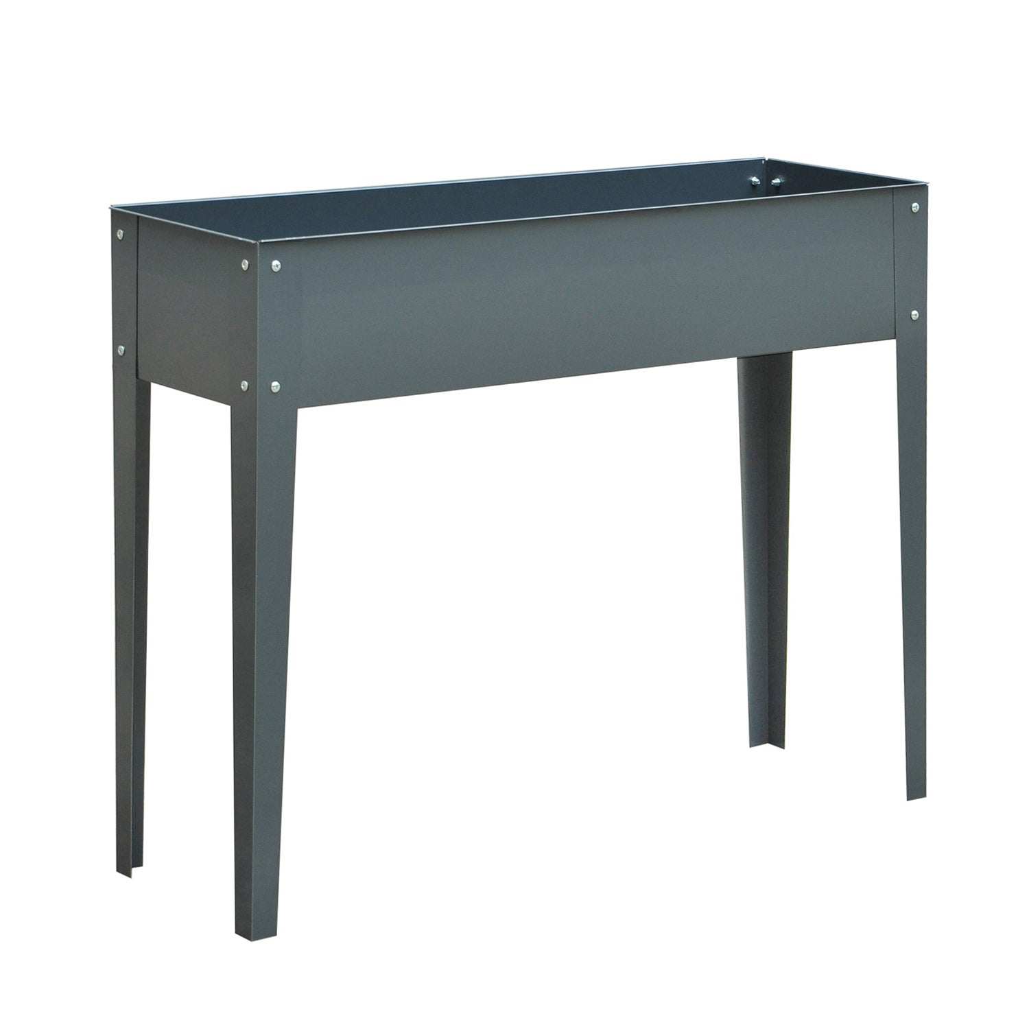 Raised Bed Planter, Herb, Drainage, 100x30x80cm, Metal