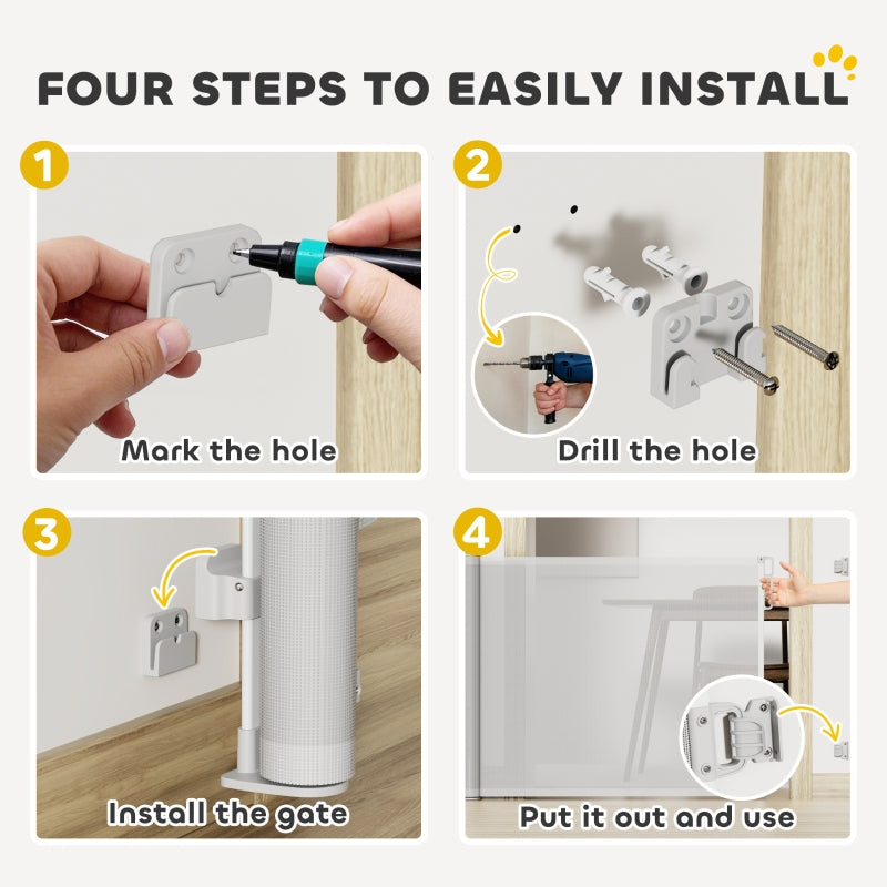 Retractable Stair Gate, Extends Up to 180cm Wide, Grey