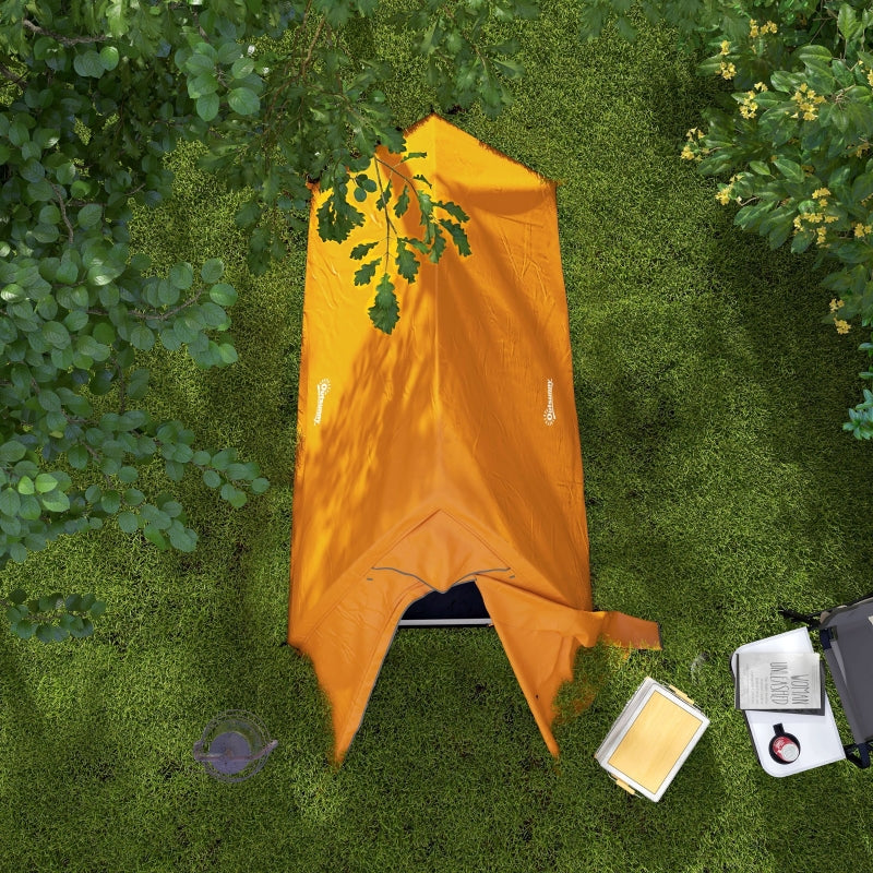 Double Layer Camping Tent, 1-2 Man Backpacking, 2000mm Waterproof, Lightweight, Orange