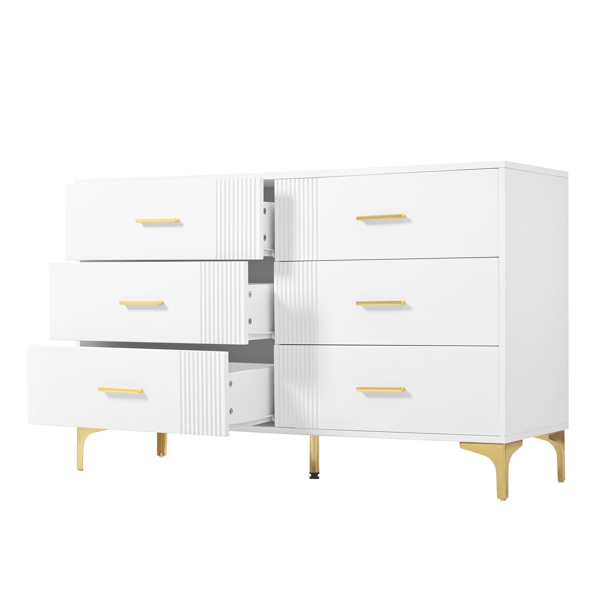 Chest of drawers 6 drawers for living room and bedroom, white