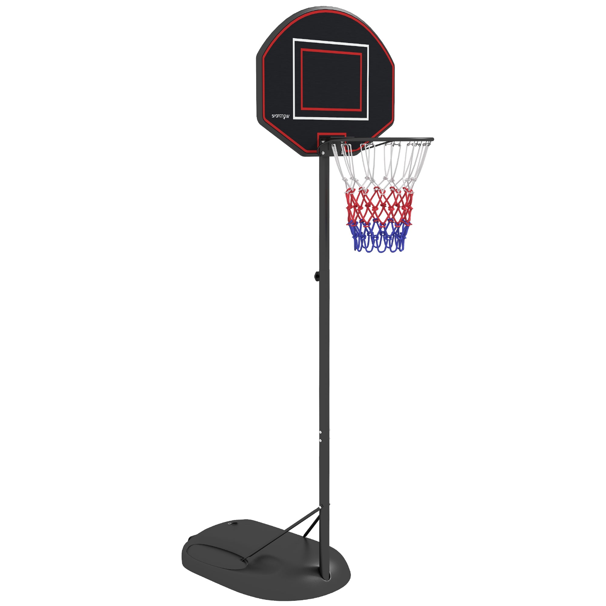 Basketball Hoop, Adjustable Height, Shatter-Proof, Steel Black