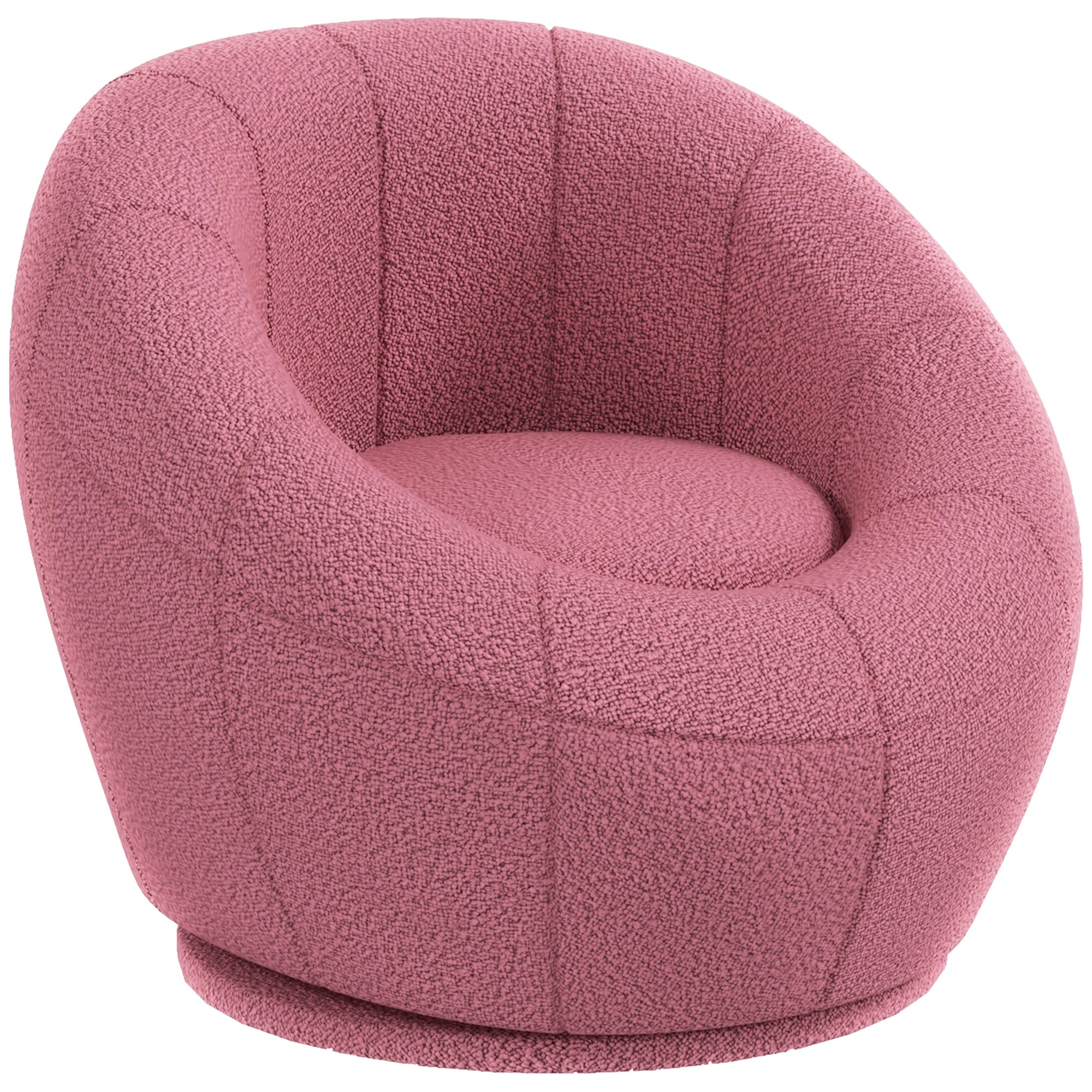 Swivel Lounge Chair, Plush, Single, 120 kg capacity, Pink