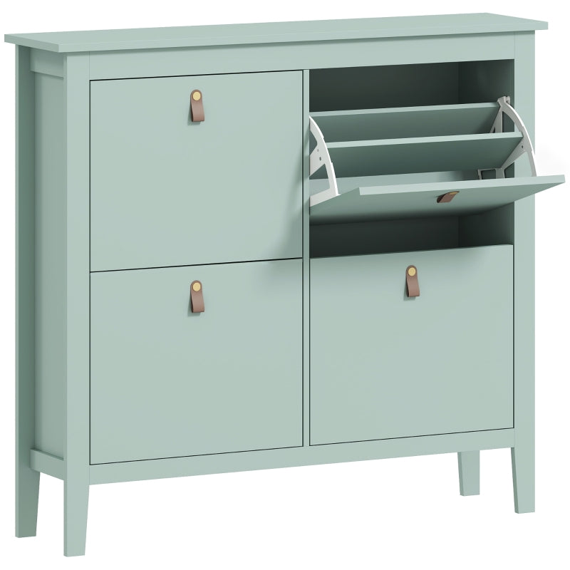 Shoe Cabinet with Four Drawers - Modern Green