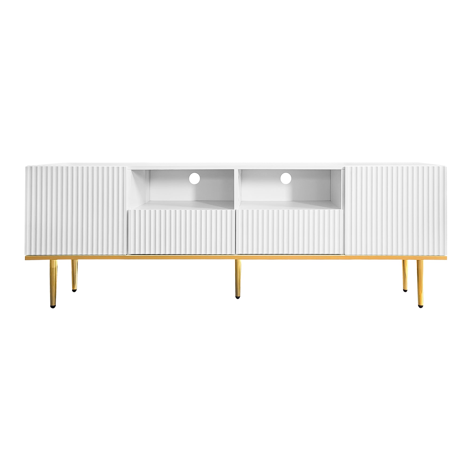 TV Cabinet, Modern with Gold Legs and Trim, Gold