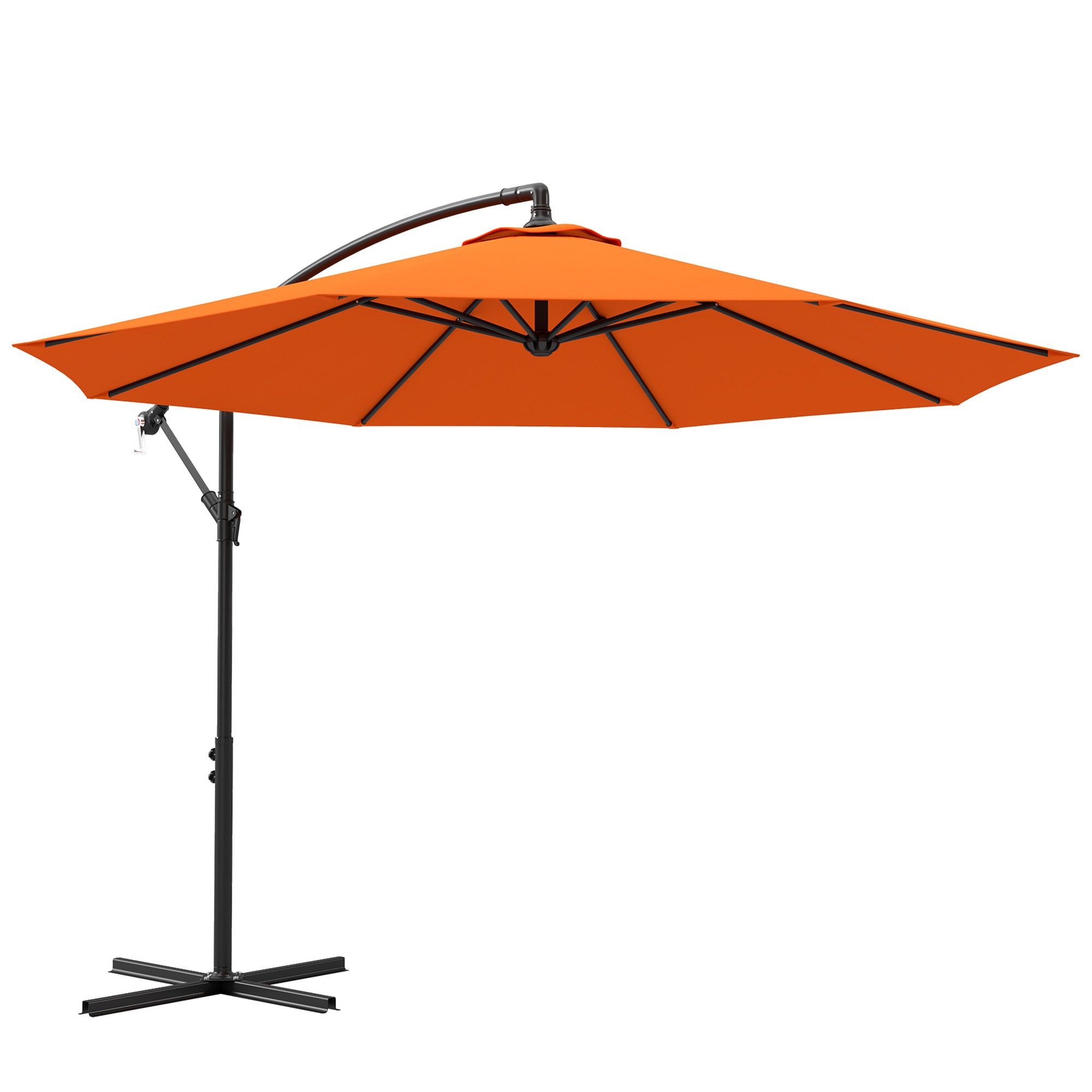 3m Overhanging Parasol with Base, Orange