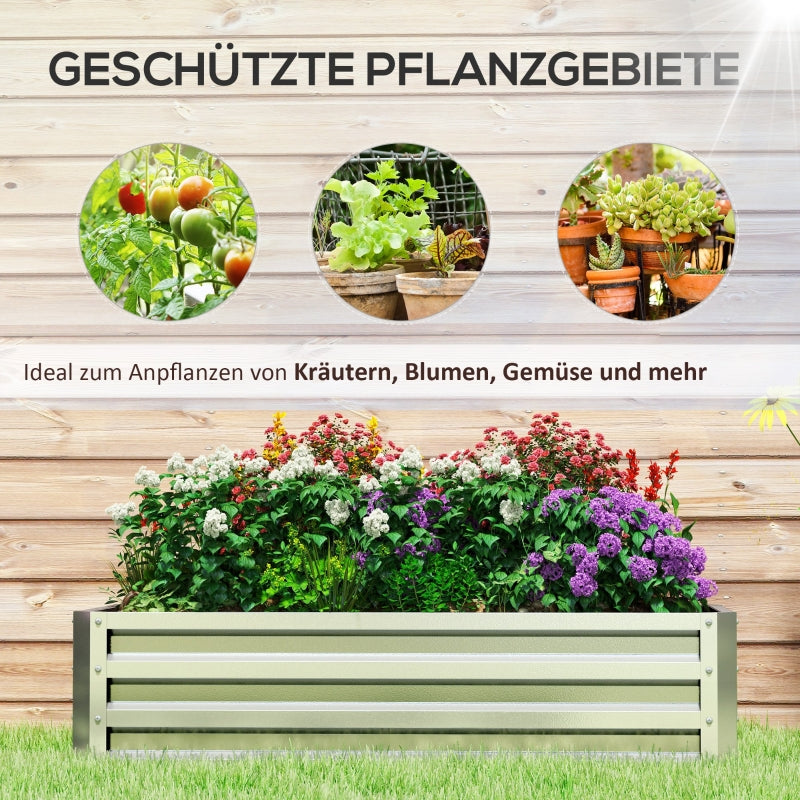 Raised Bed, Weather-Resistant Garden Planter 120x60x30.5 cm, Steel