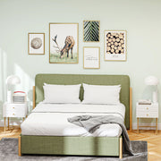 Set of Two Bedside Tables, Elegant Two-Drawer Storage, White/Gold-Tone