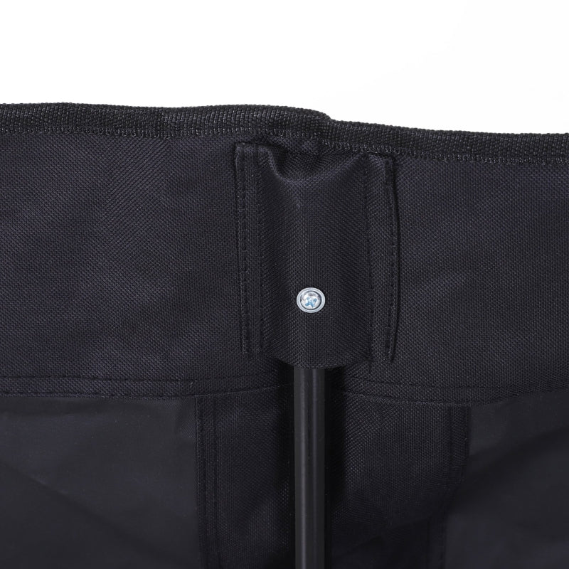 6 Seat Folding Sports Bench, Portable Chair with Cooler Bag, Black