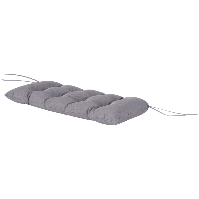 Bench Cushion with Ties Outdoor Water-Repellent UPF50+ 105 x 46 x 12.5 cm Grey