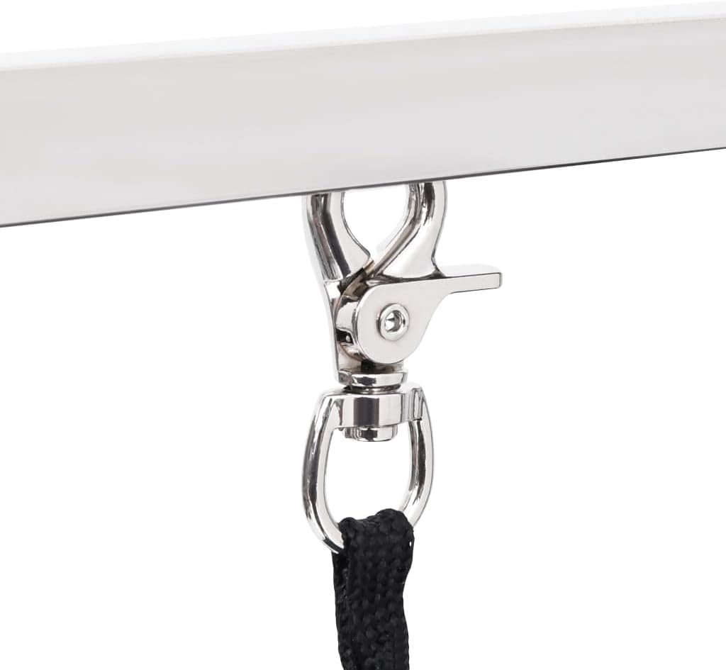 Collapsible Pet Grooming Table, Adjustable Arm & Storage, Steel Legs