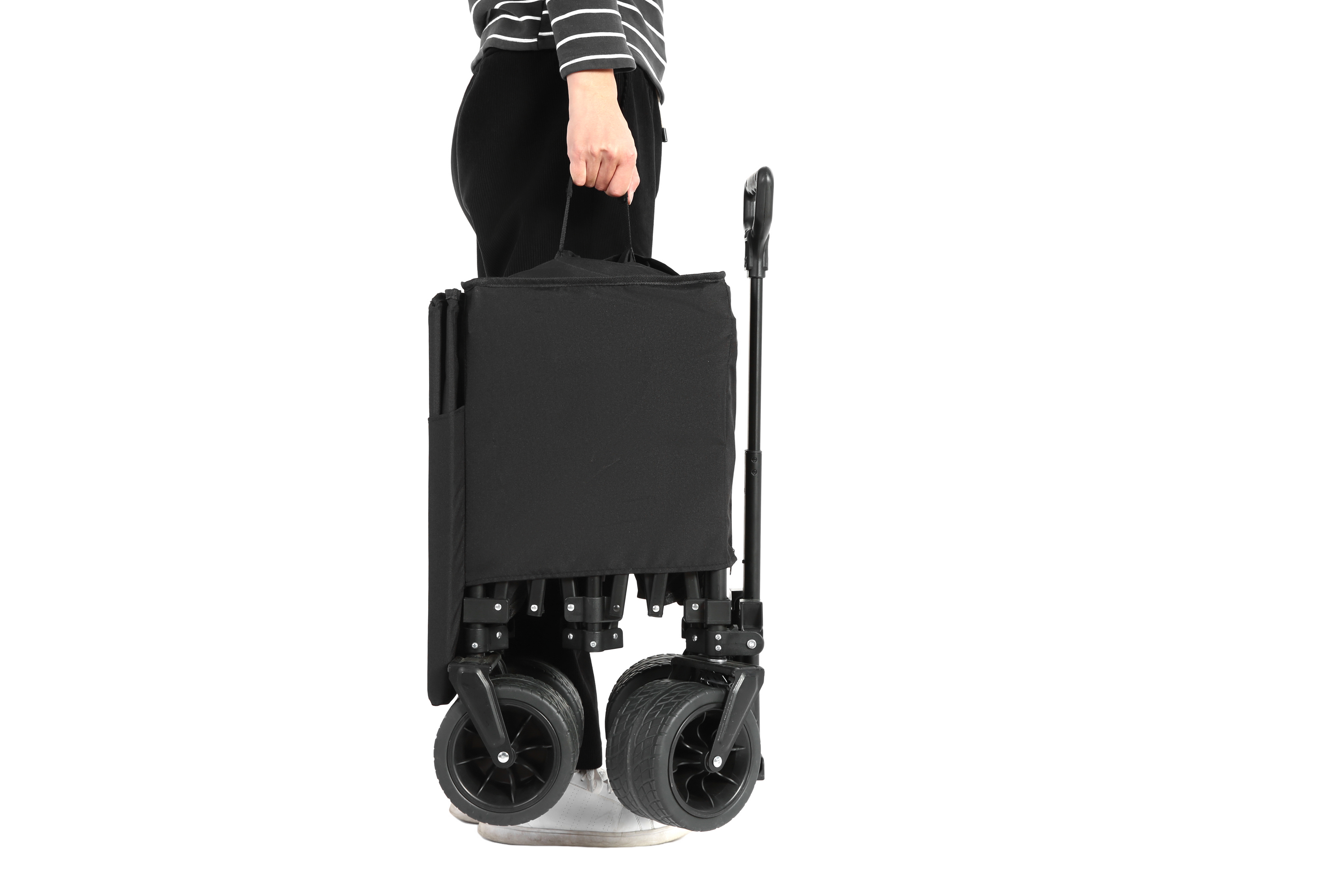 Beach Wagon Collapsible with Big Wheels Heavy Duty Black