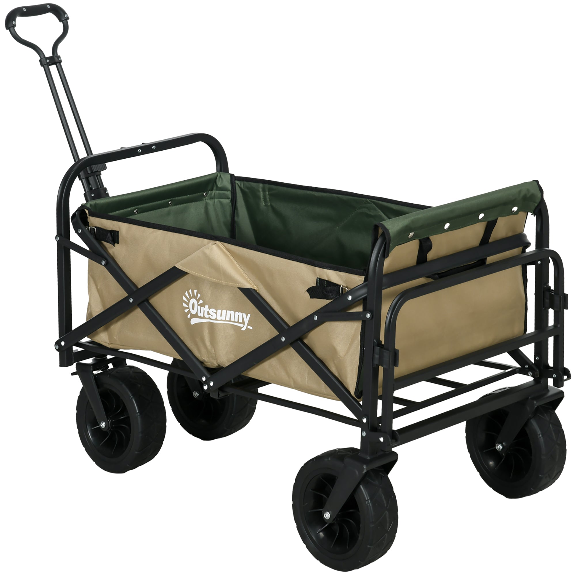Handcart Foldable Cargo Cart, 100 kg, Khaki Oxford