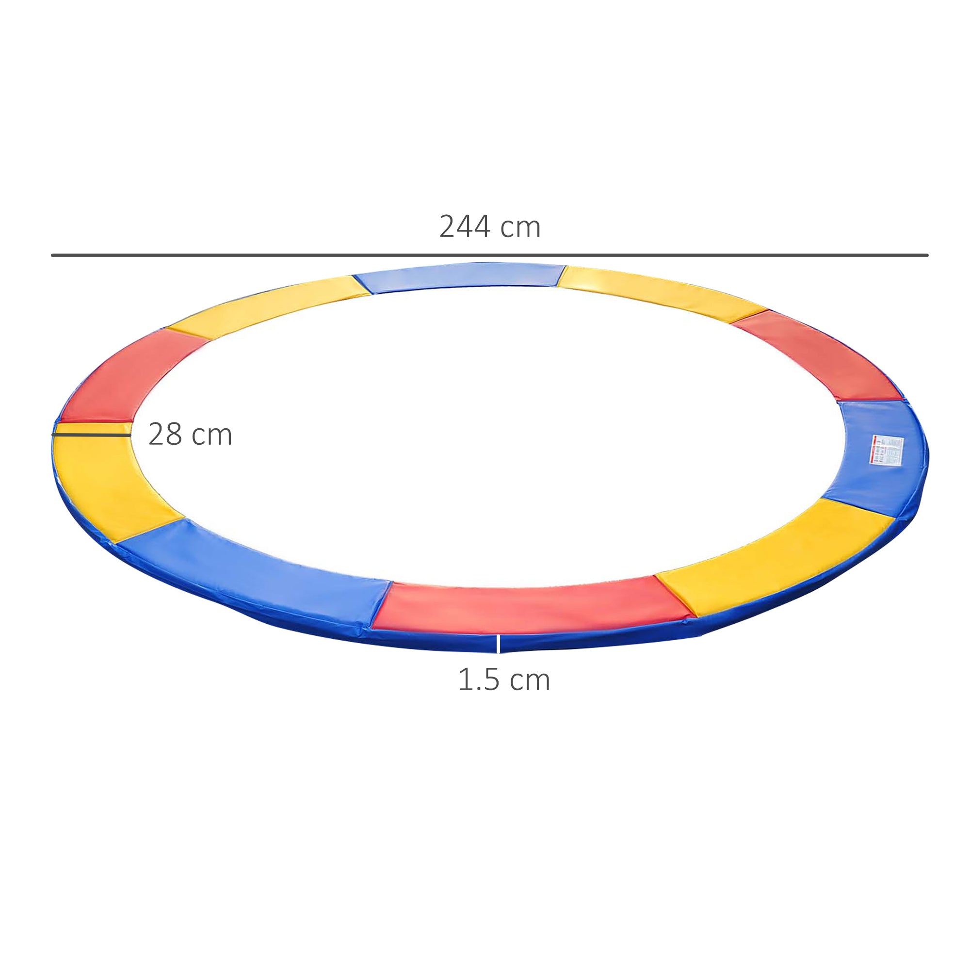 Trampoline Accessory Set, Safety Net, Edge Cover & Ladder, Colorful