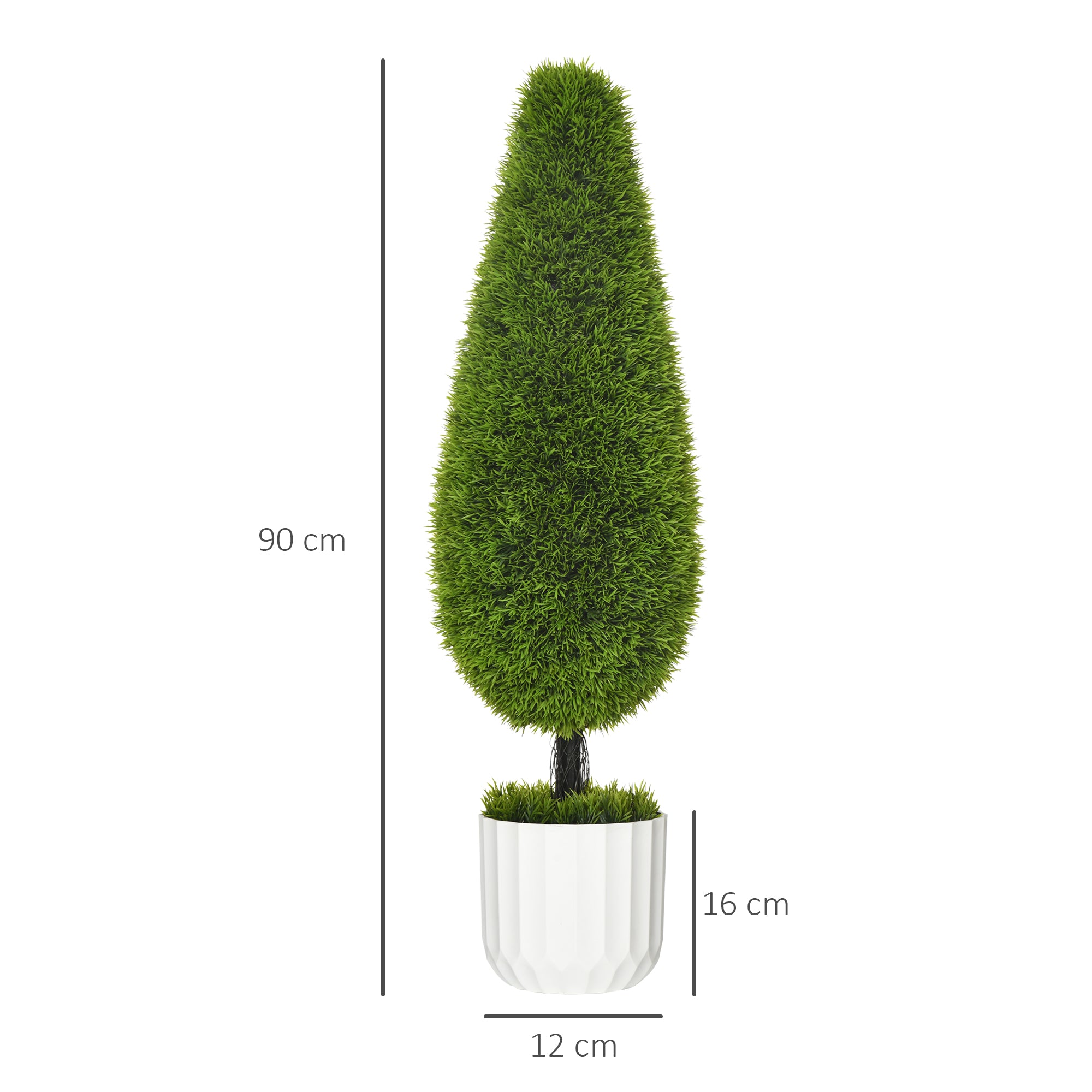 Artificial Cypress Plant Set of 2, 90cm Houseplant with Pot & Moss, Indoor/Outdoor Decor