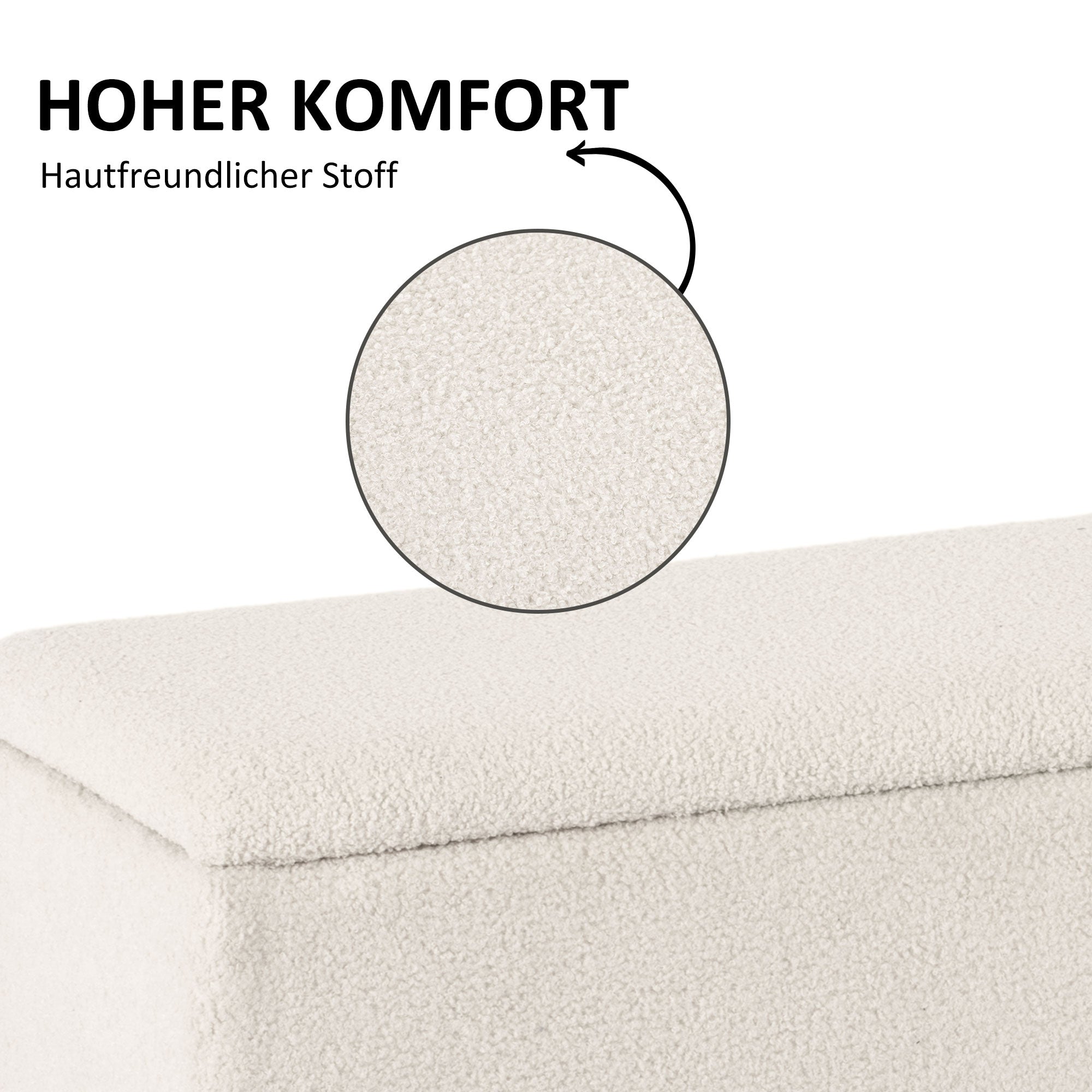 Storage Bench, Upholstered with Hinged Lid, 95x38x45cm, Velvet Look