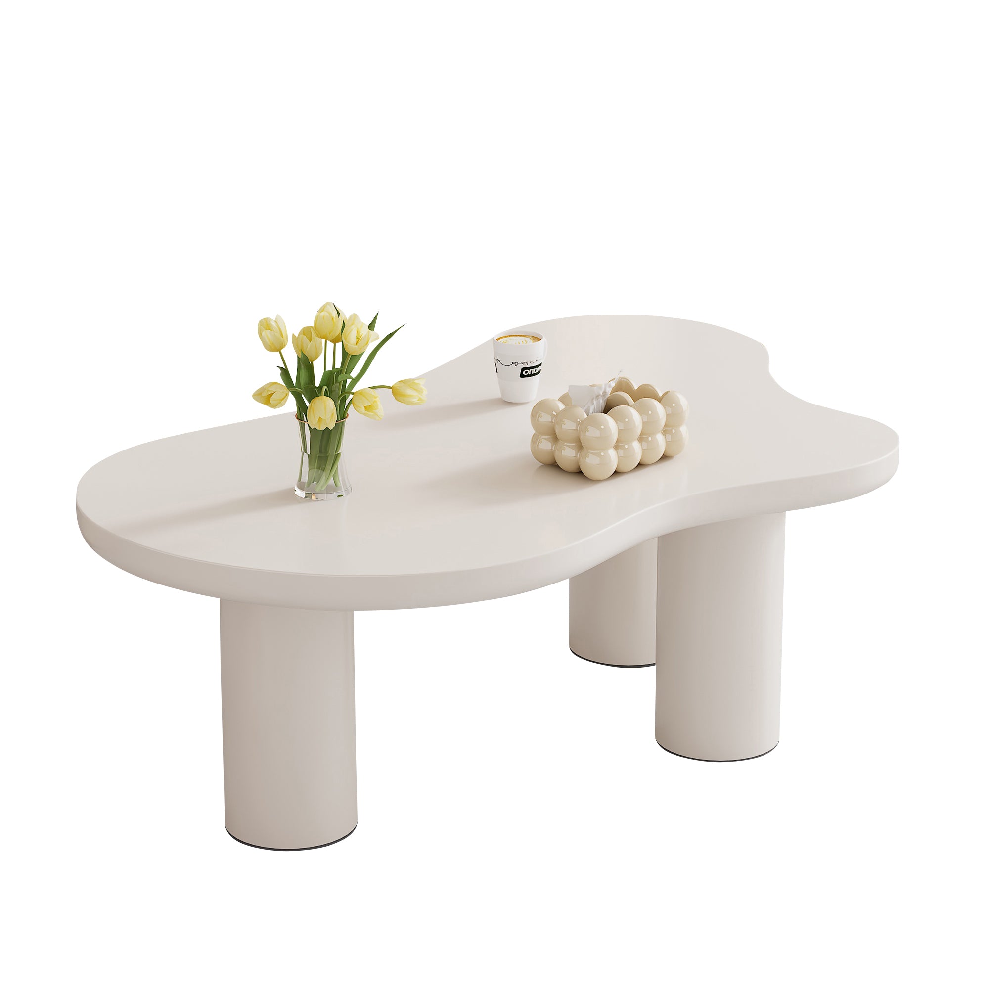 Irregular Cloud Coffee Table MDF Tabletop PVC Legs