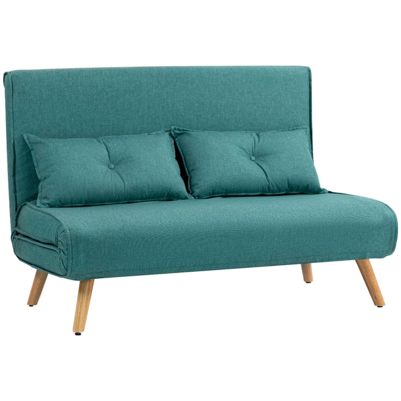 Two-Seater Sofa Bed, Linen-Look, Green