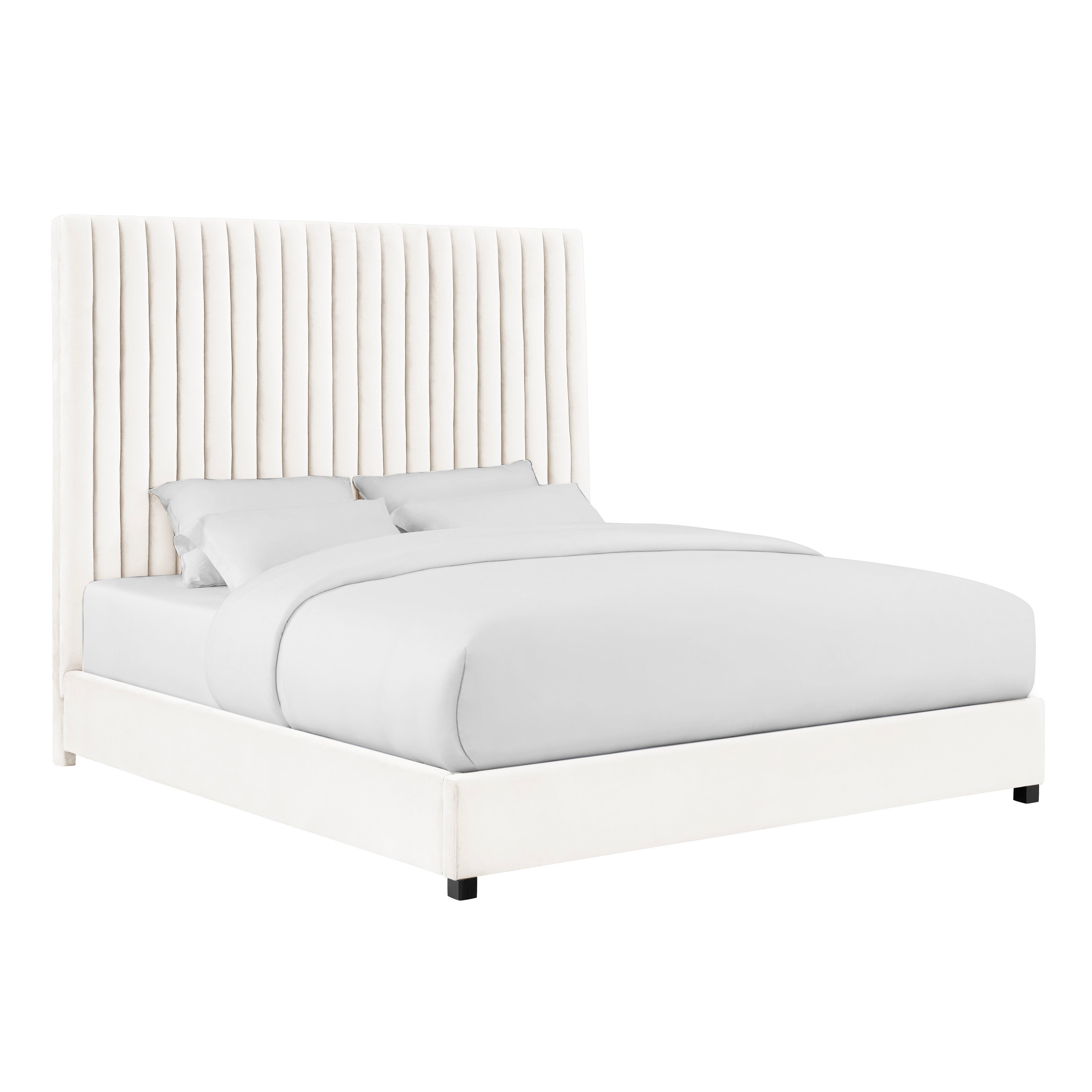 Arabelle Super King Bed White Velvet