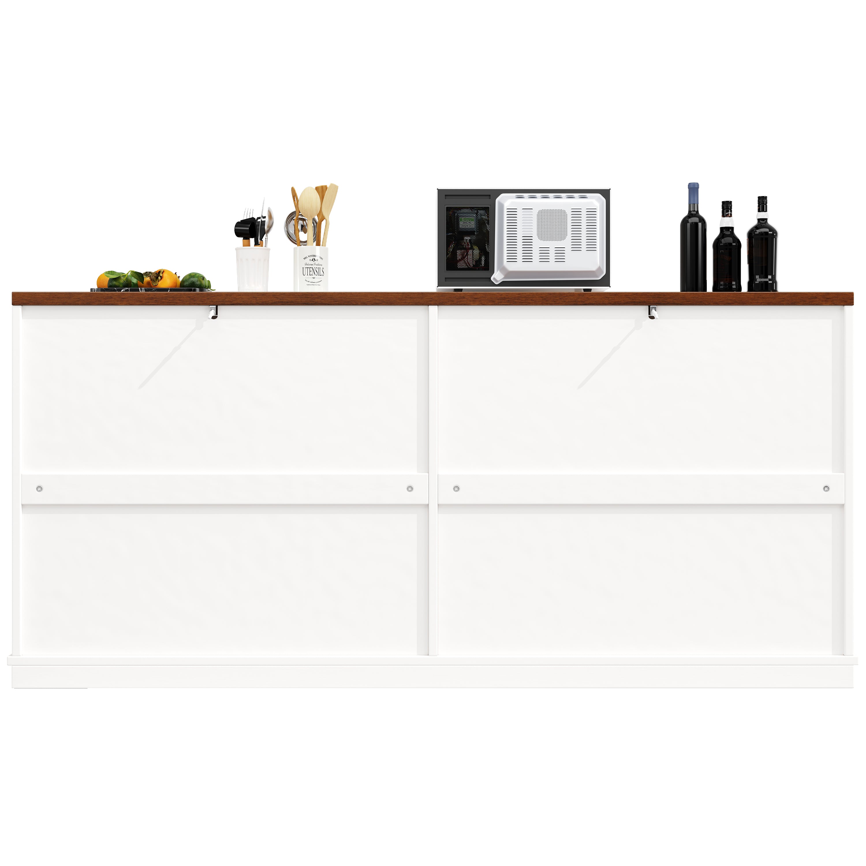 Country Sideboard 4 Doors 160x40x85cm Adjustable Shelves - White