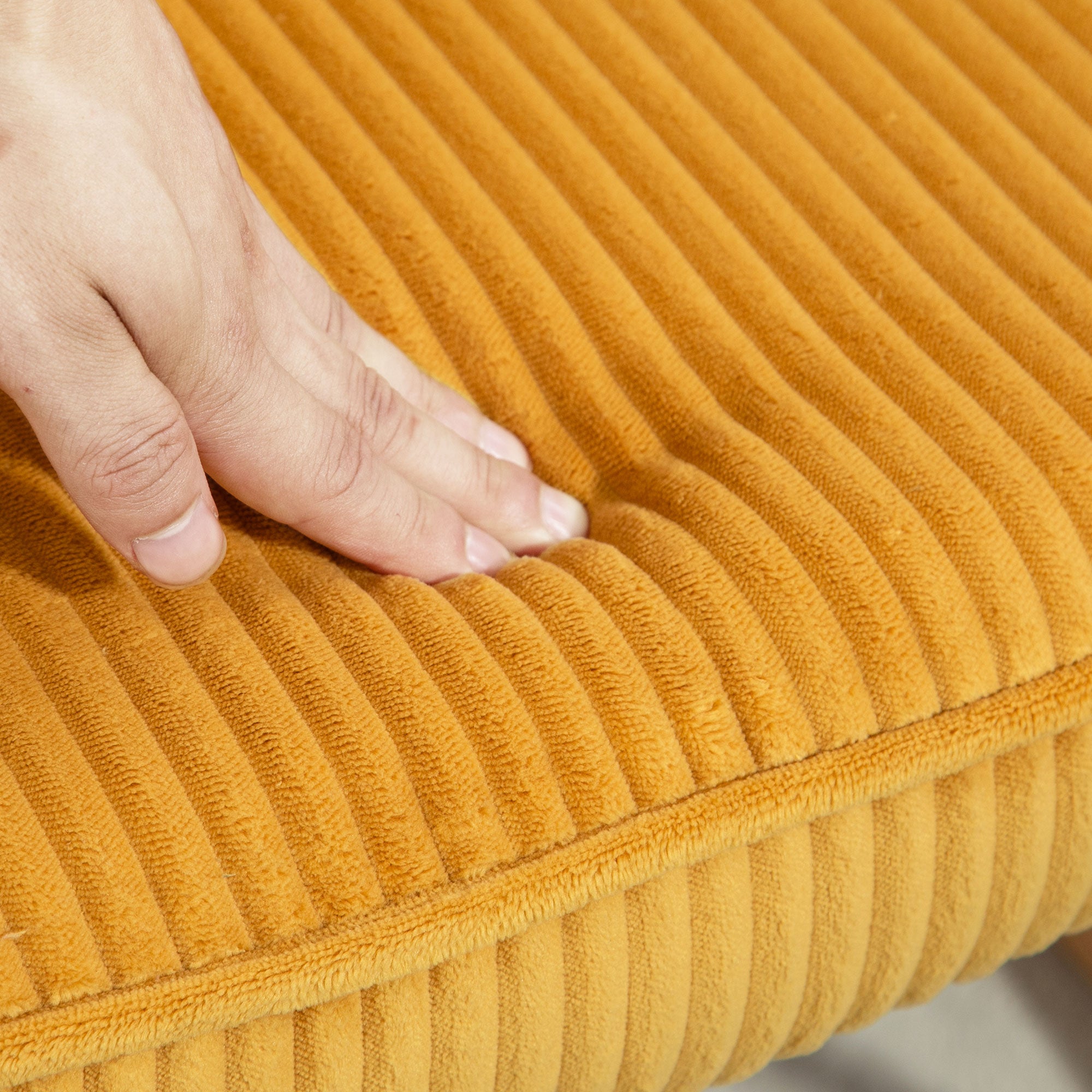 Rocking Chair/Armchair Berber Fleece Armrest Wooden Runners, Yellow