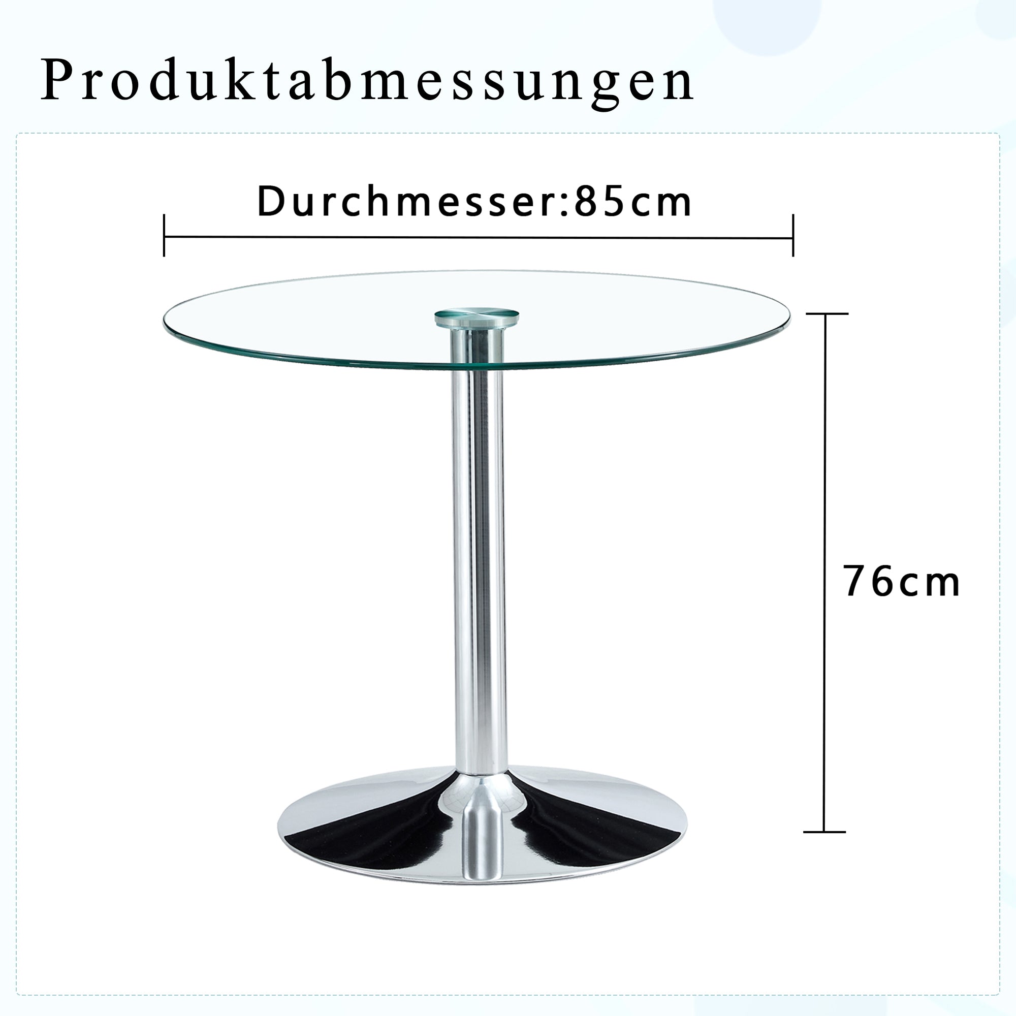 Glass Beam Table Modern Minimalist Round 85cm