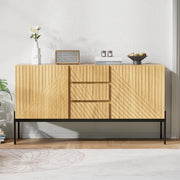 Sideboard with 2 doors and 3 drawers, metal legs