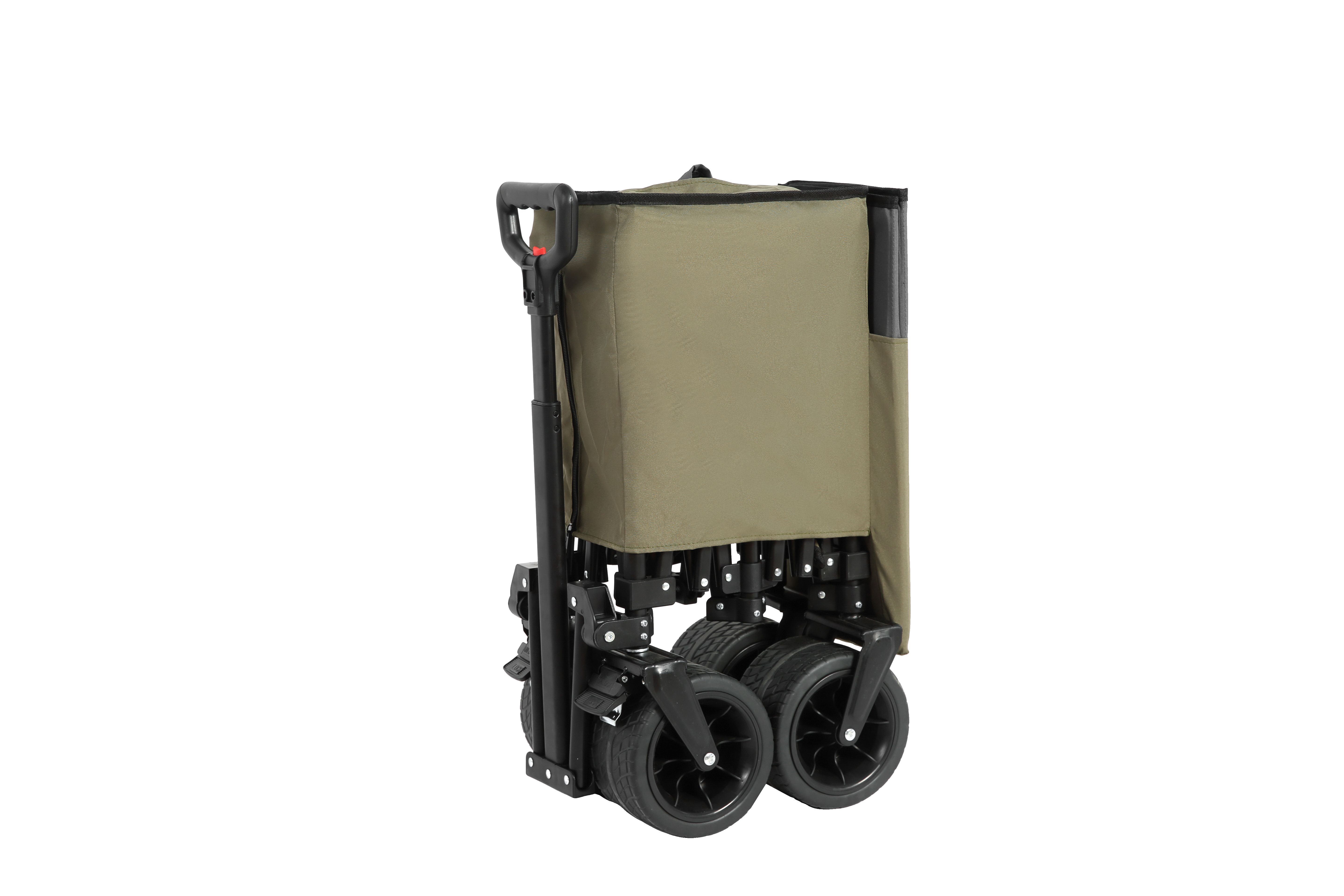 Beach Wagon, Collapsible Heavy Duty with Big All-Terrain Wheels & Drink Holders, Army Green