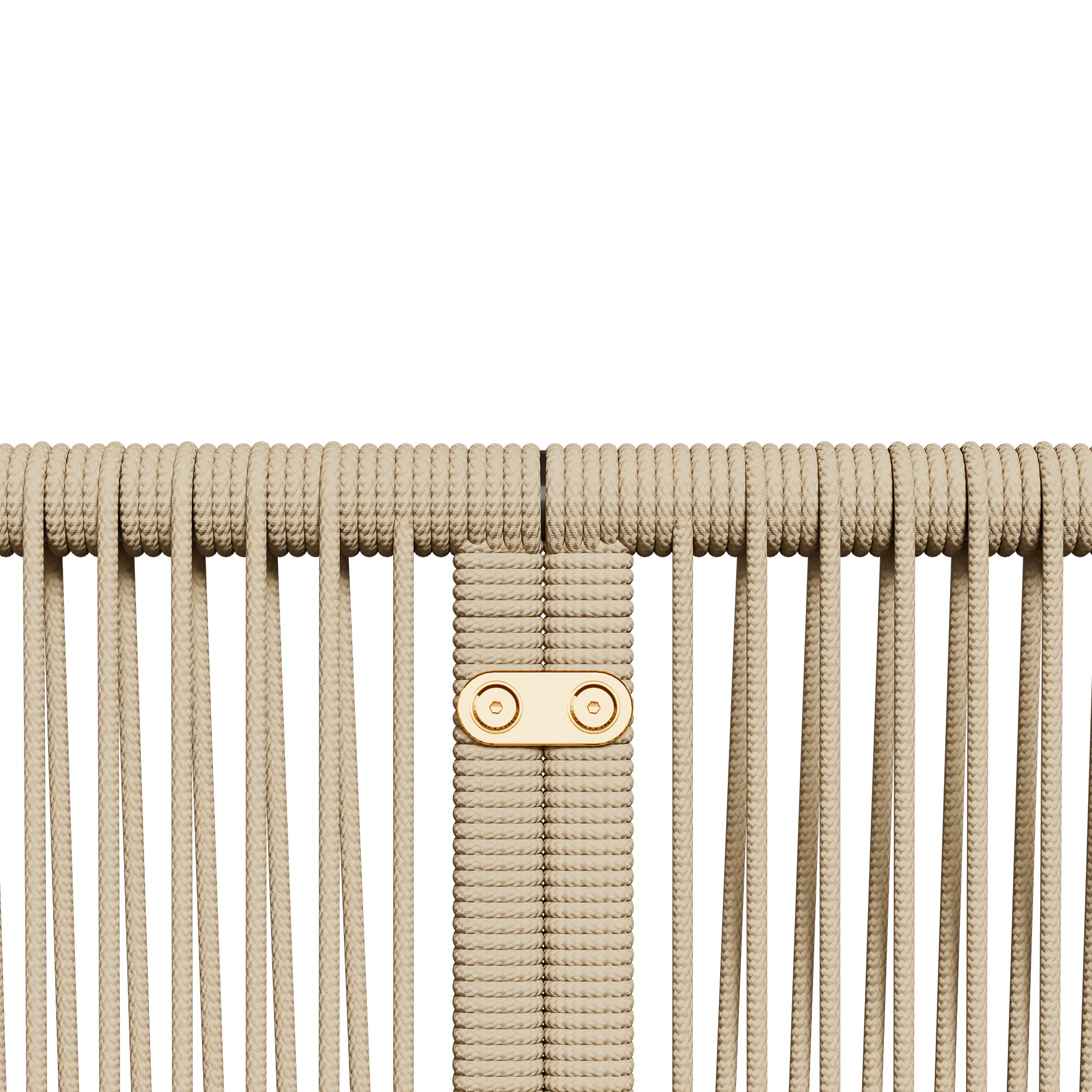 Garden Lounge Set 5-Piece Rope Galvanized Iron Frame Glass Tabletop - Beige