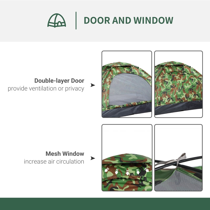 2 Person Dome Camping Tent with Zipped Doors and Storage Pocket, Multicolor Polyester