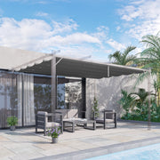 Retractable Pergola Shade Cover Replacement Canopy 4x3m Dark Grey