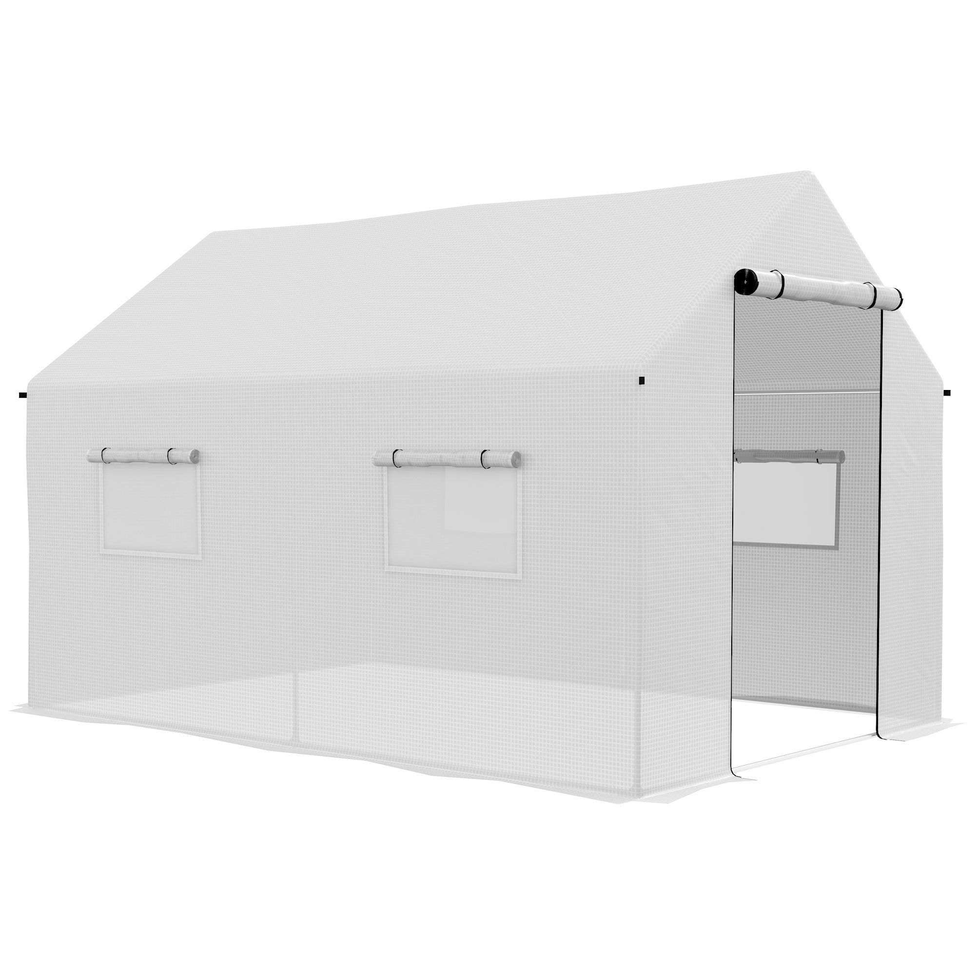 Polyethylene Walk-in Polytunnel Greenhouse 2 x 3m White