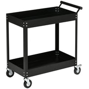 DURHAND 2-tier workshop trolley, 150 kg load capacity, steel black