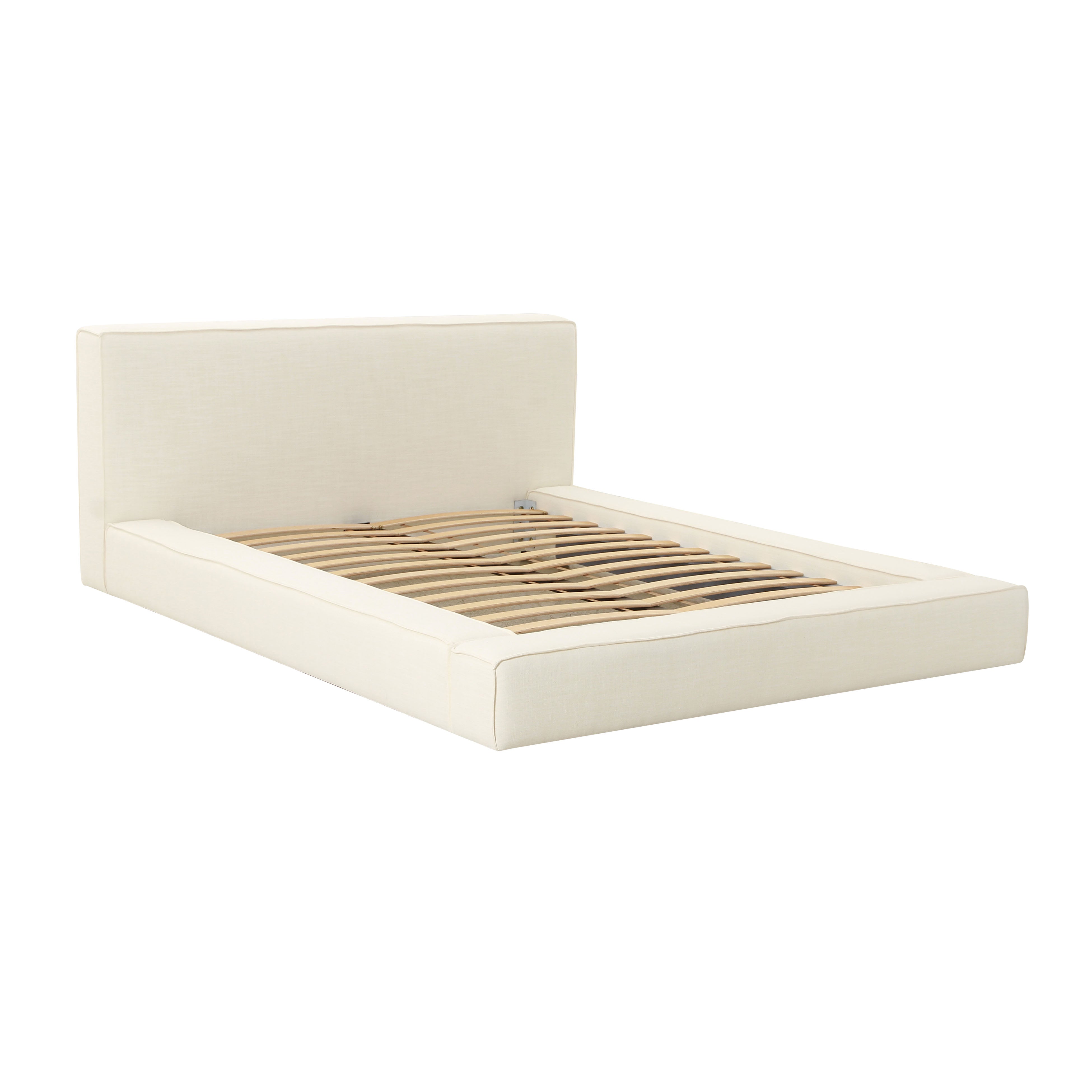 Olafur Super King Bed, Cream Linen
